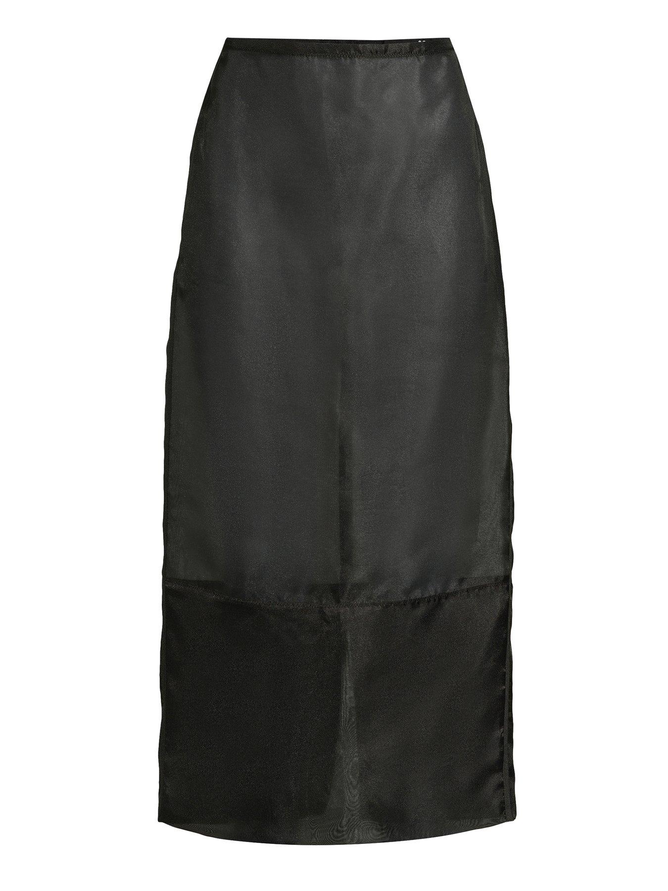 Image 6 of 6 of The Very Collection Sheer Organza Fitted Pencil Skirt - Black