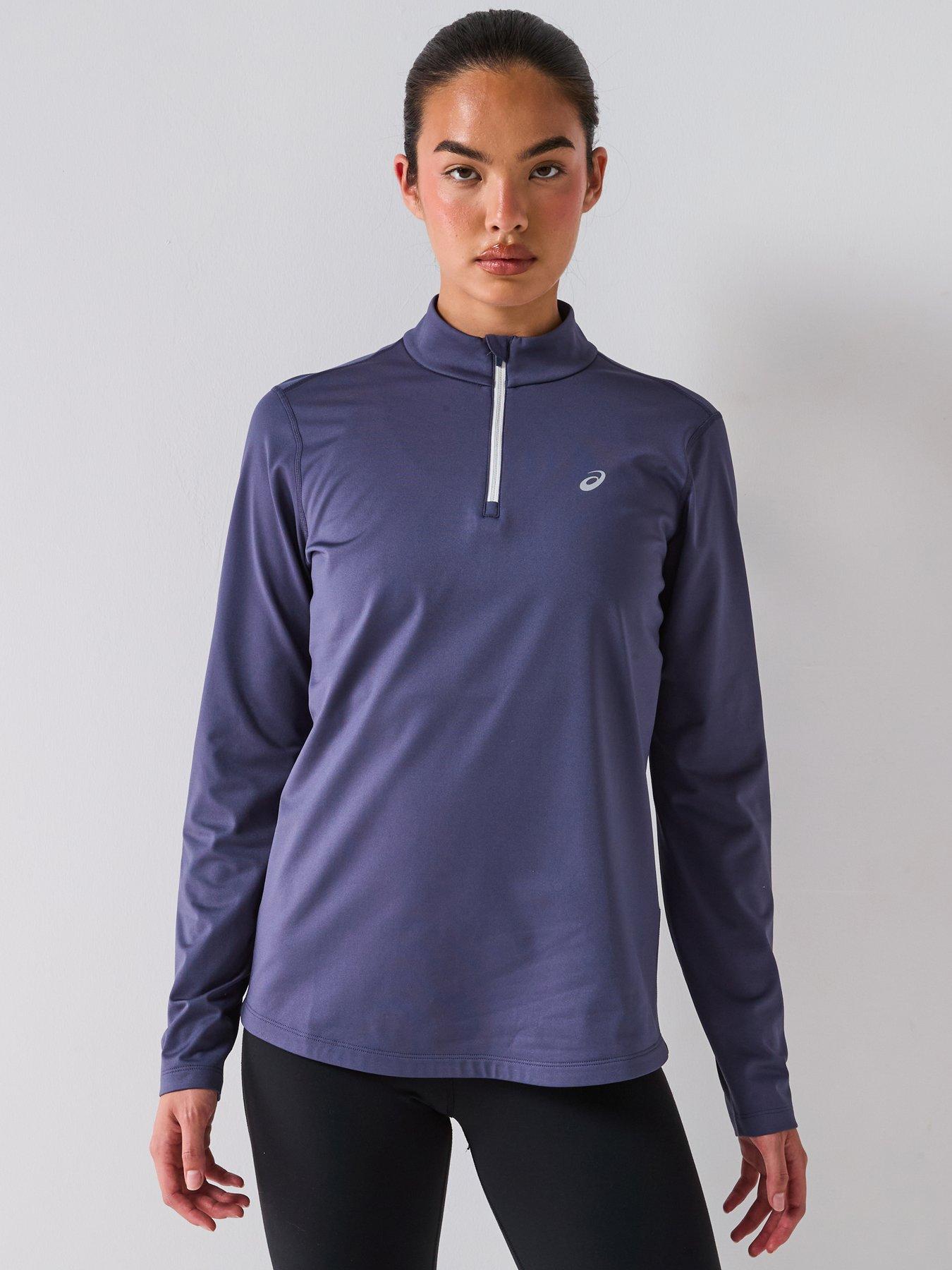 Asics Womens Running Core Long Sleeve 1/2 Zip Winter Top - Blue