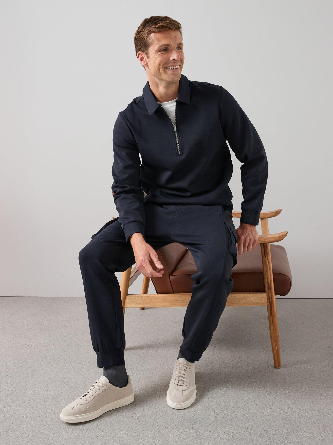 Image 4 of 6 of The Very Collection Cotton Rich Cargo Joggers - Navy