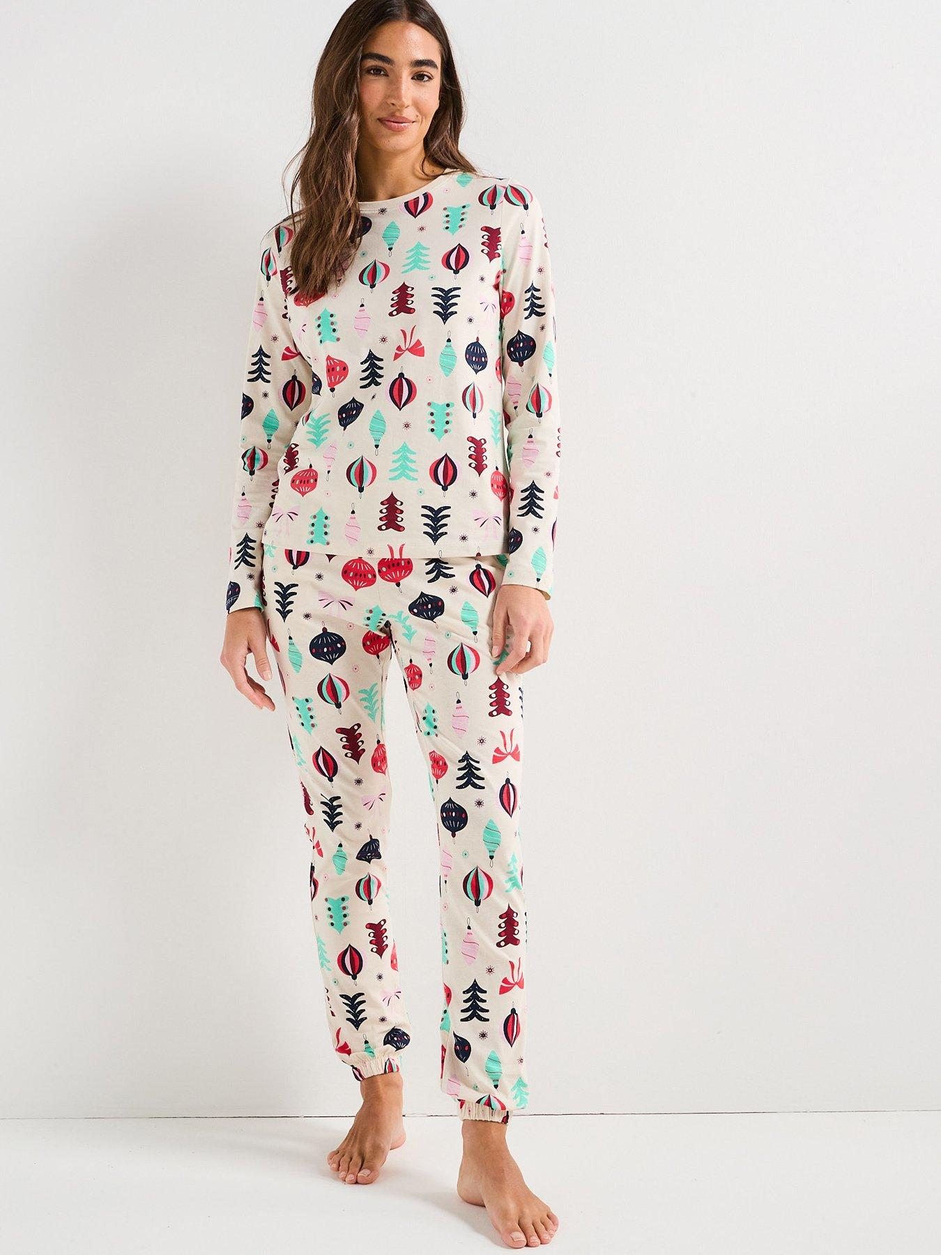 Image 2 of 7 of The Very Collection Womens Family Christmas Pj Decoration Long Sleeve T-shirt With Jogger Set - Multi