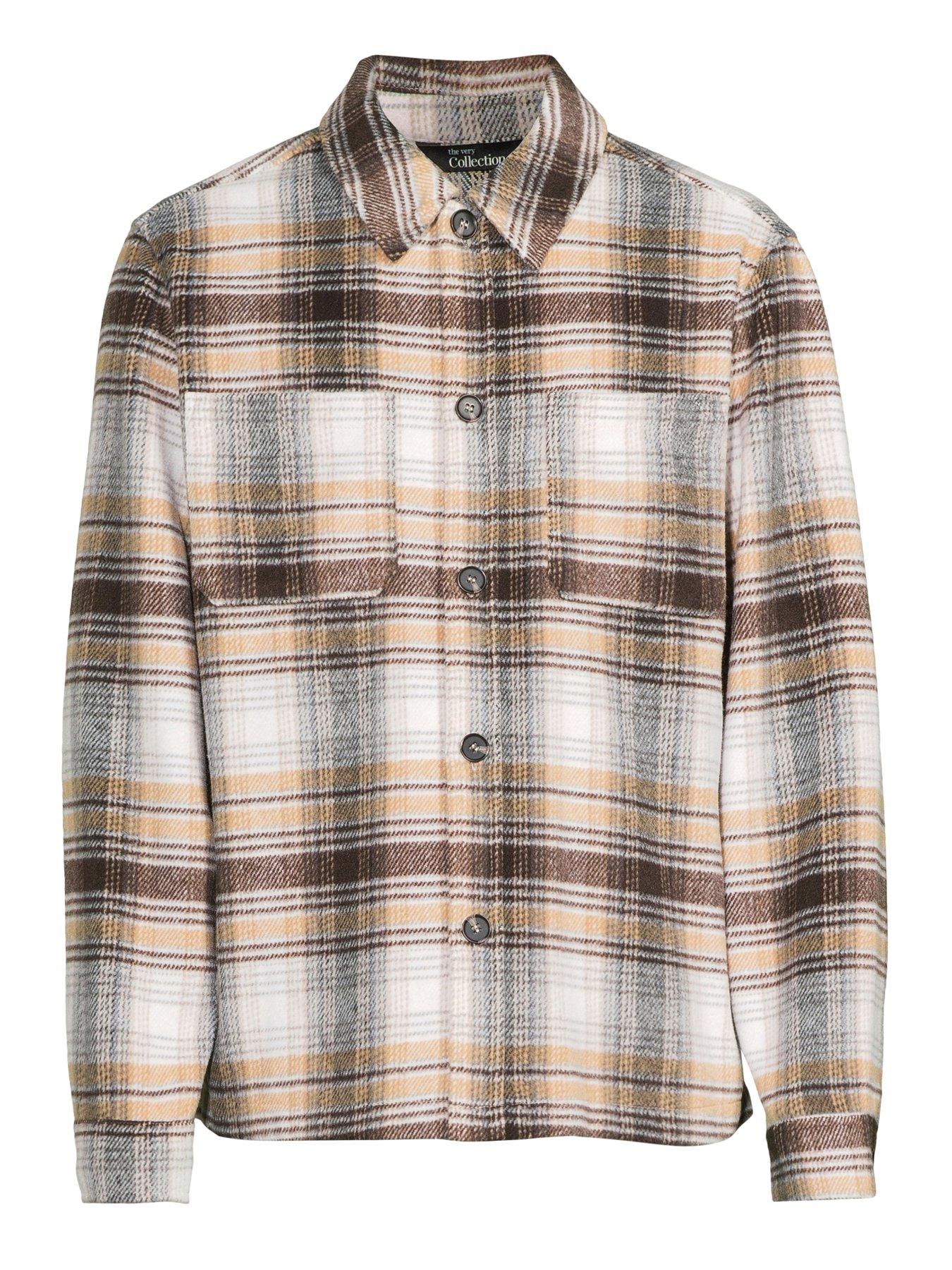 The Very Collection Brushed Check Shacket - Brown | Littlewoods