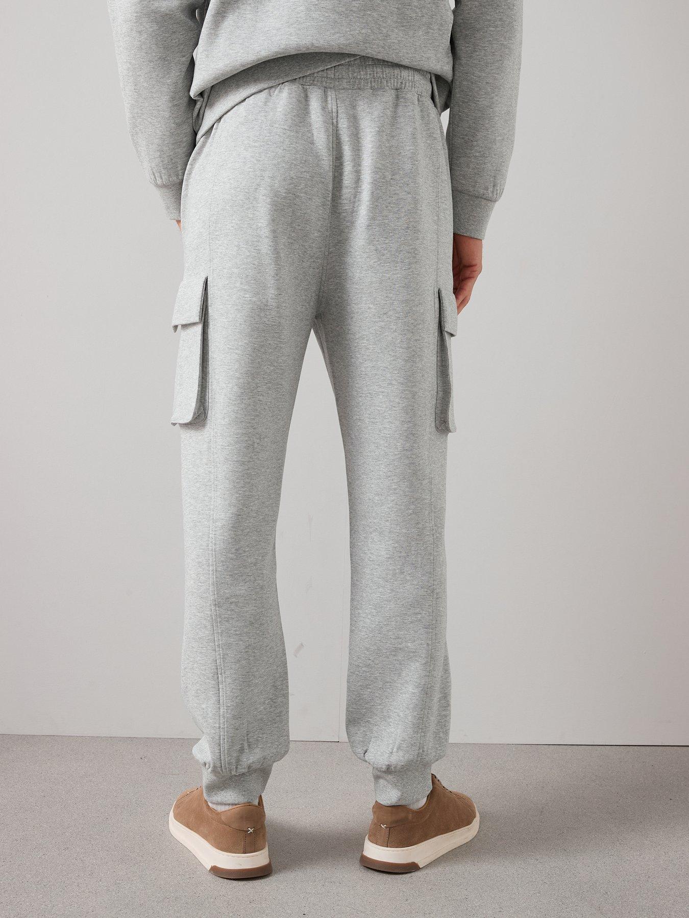  image of the-very-collection-cotton-rich-cargo-joggers-marl-grey