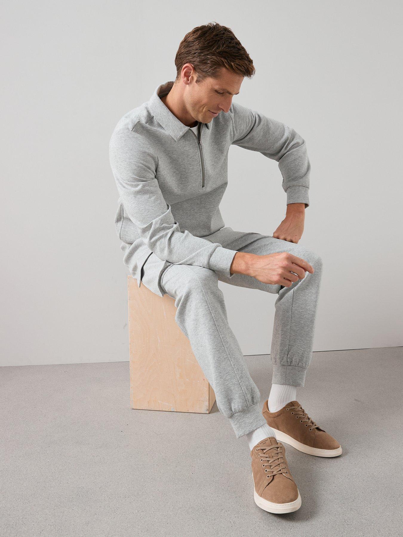  image of the-very-collection-cotton-rich-cargo-joggers-marl-grey
