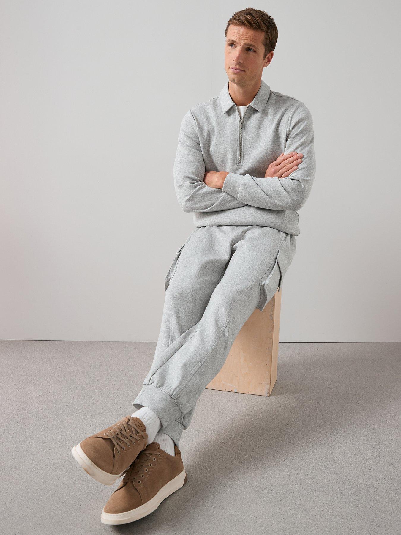  image of the-very-collection-cotton-rich-cargo-joggers-marl-grey