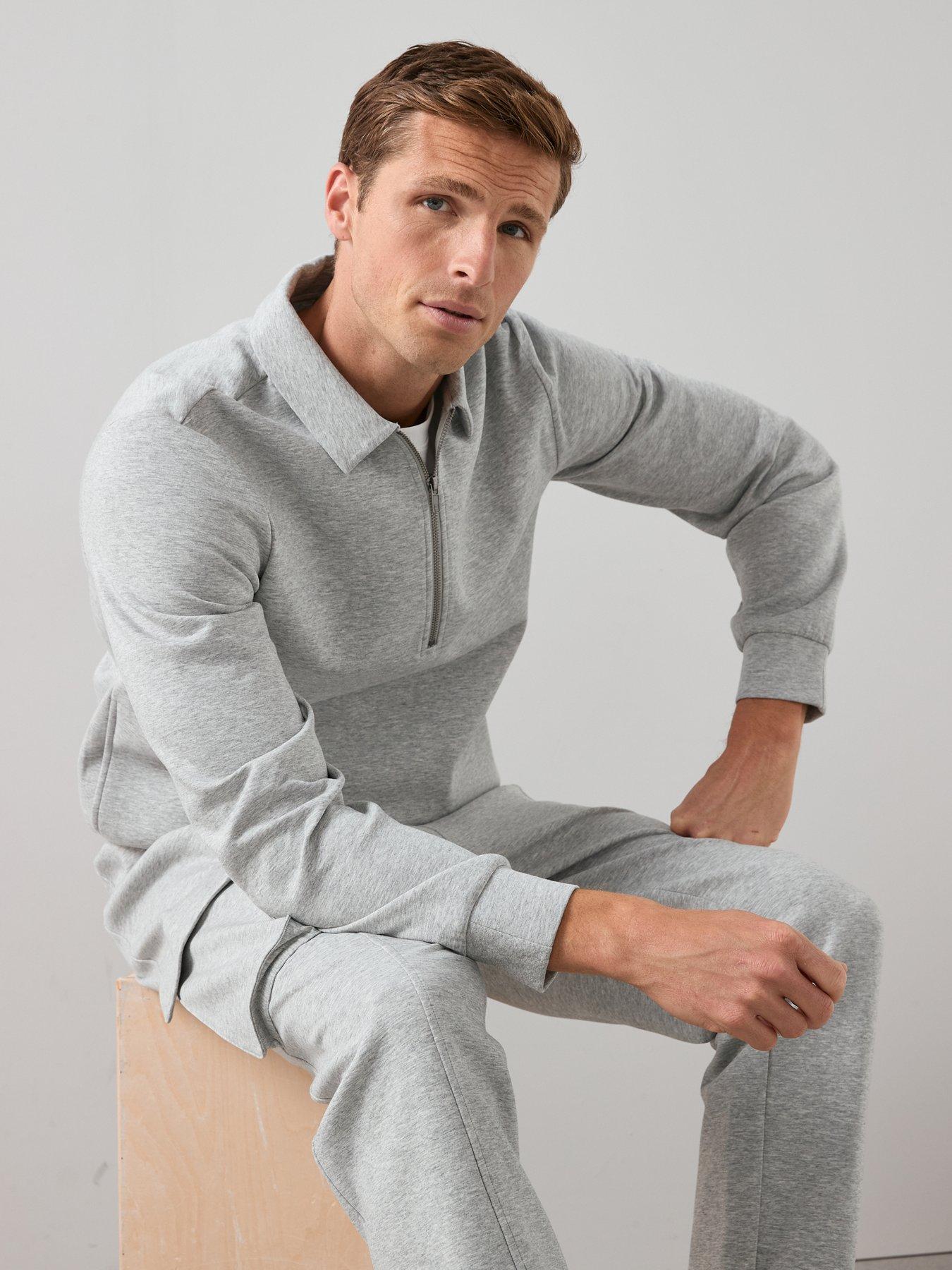  image of the-very-collection-cotton-rich-cargo-joggers-marl-grey