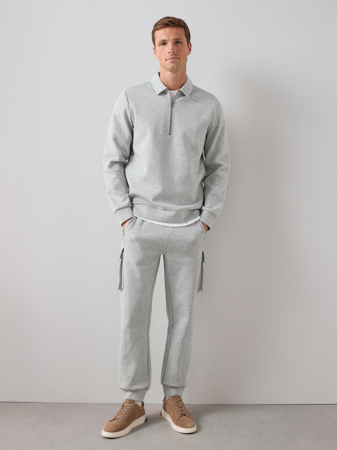 The Very Collection Cotton Rich 1/4 Zip Sweat Top - Marl - Grey