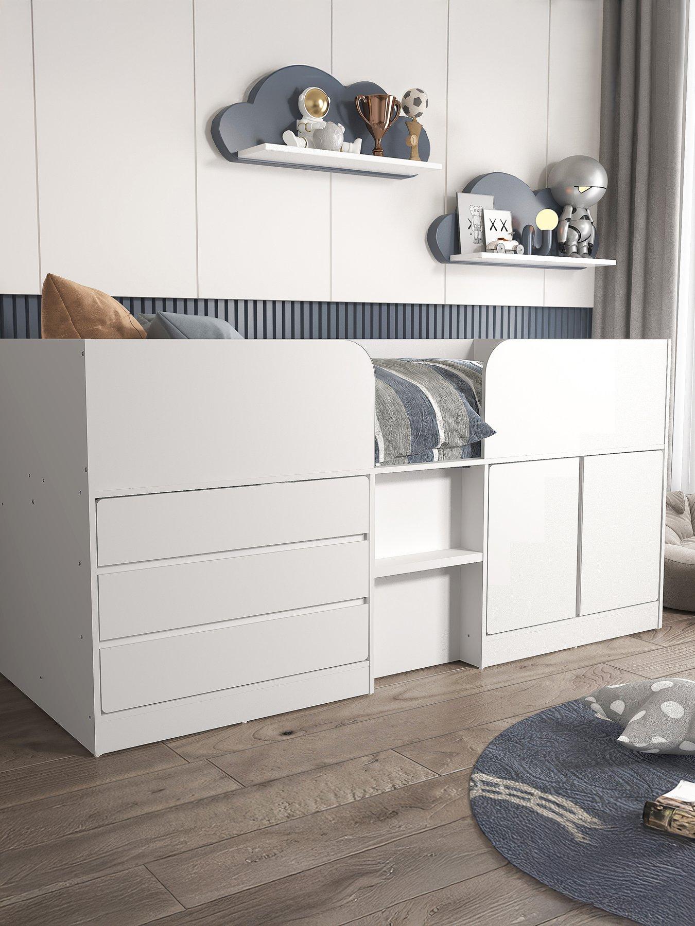 The Very Collection Bailey Mid Sleeper Bed with Mattress Options (Buy  &  SAVE) - White - FSC® Certified