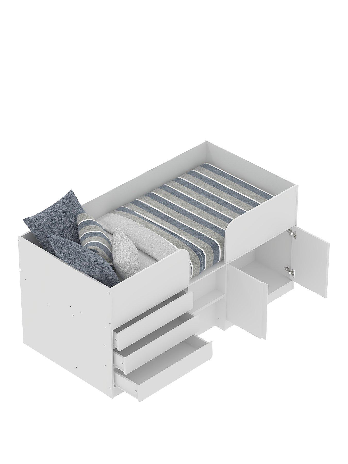  image of very-home-bailey-mid-sleeper-bed-with-mattress-options-buy-amp-save-white-fscreg-certified