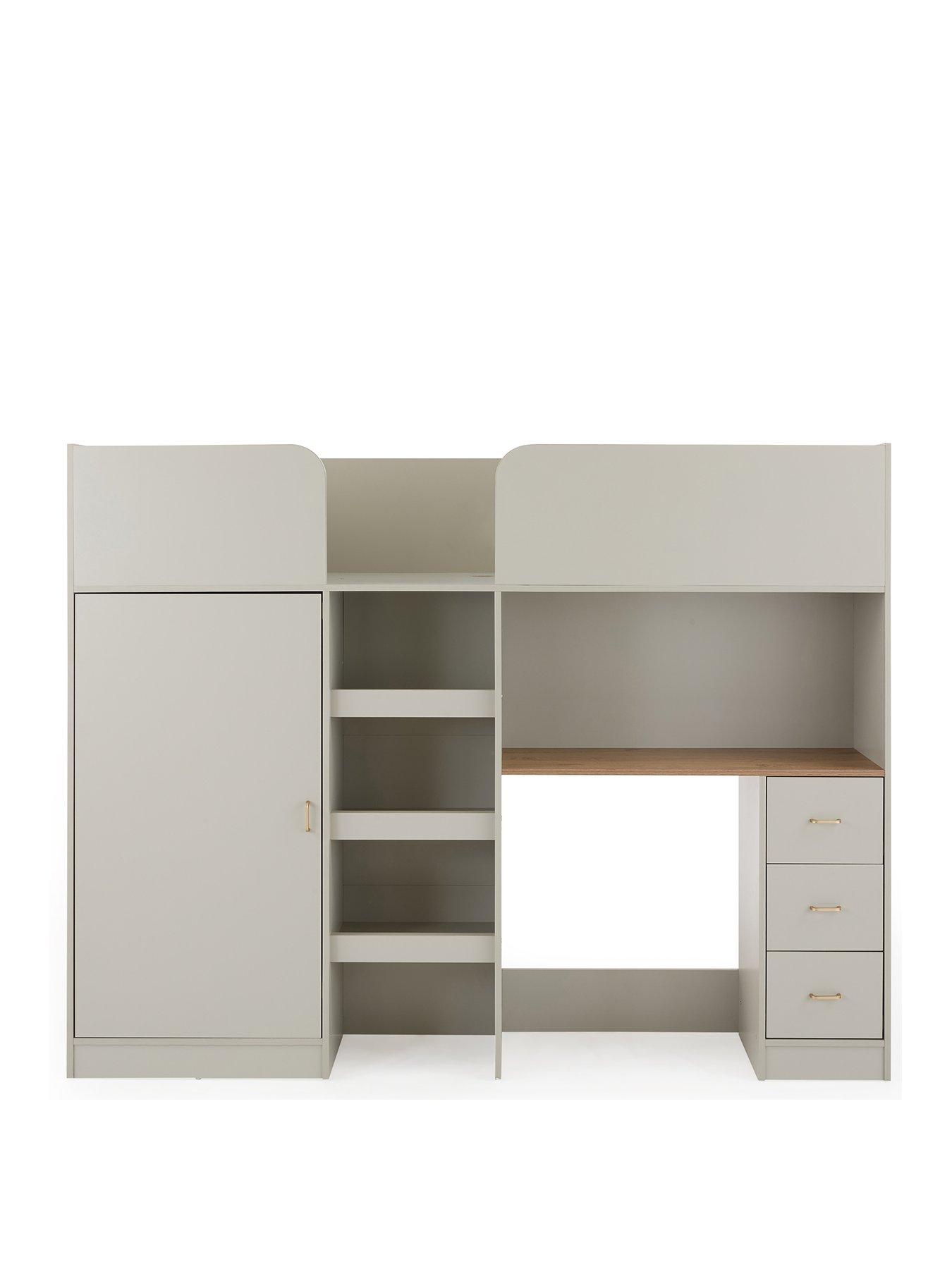Image 2 of 6 of The Very Collection Daisy High Sleeper Bed with Drawers, Desk and Wardrobe and Mattress Options (Buy &amp; SAVE!) - FSC&reg; Certified