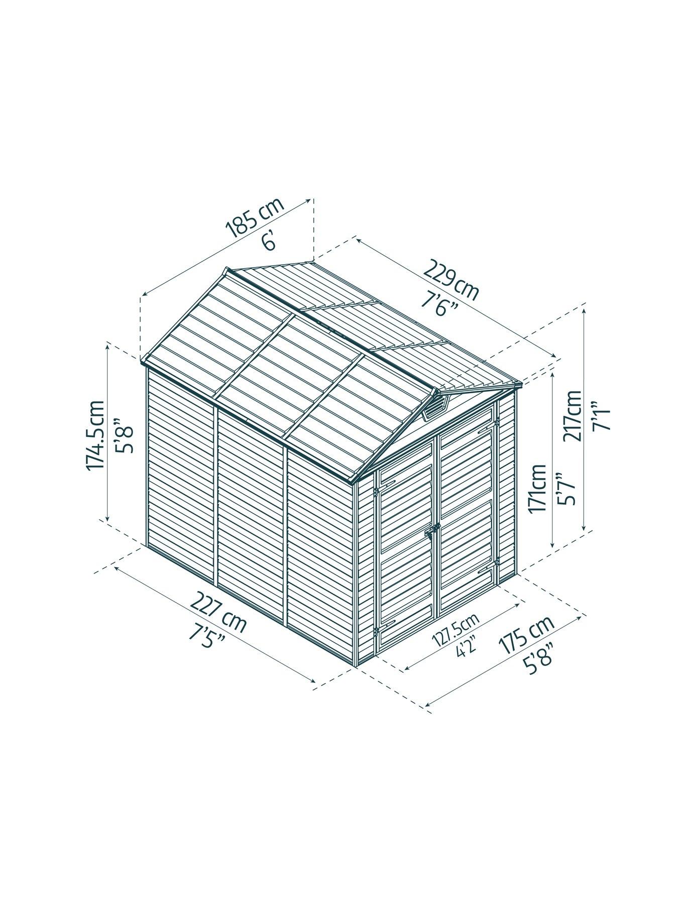  image of canopia-by-palram-skylight-shed-6x8-d-grey-special-pack