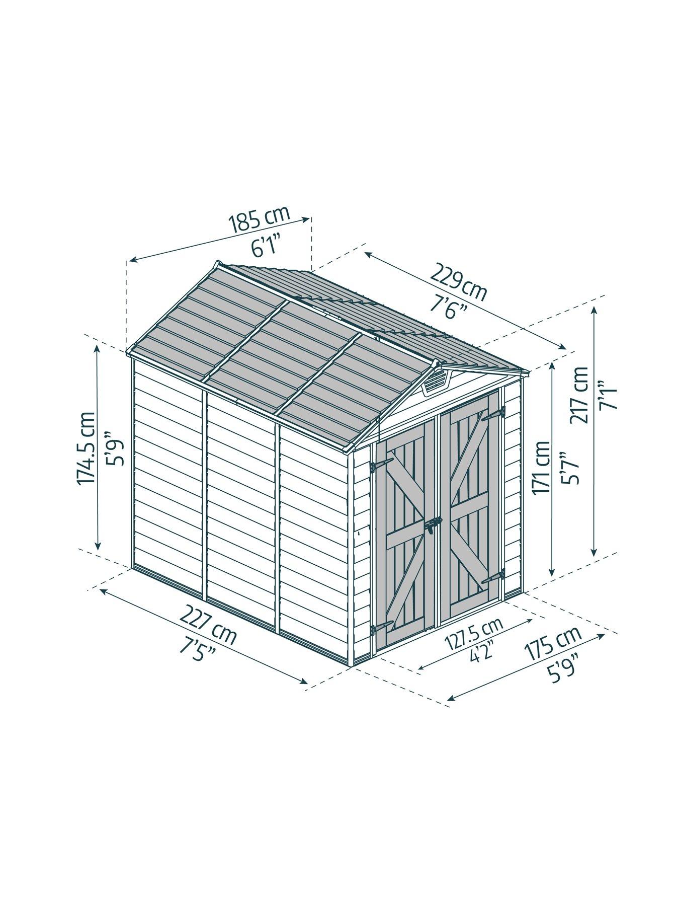  image of canopia-by-palram-skylight-shed-6x8-tan-special-pack