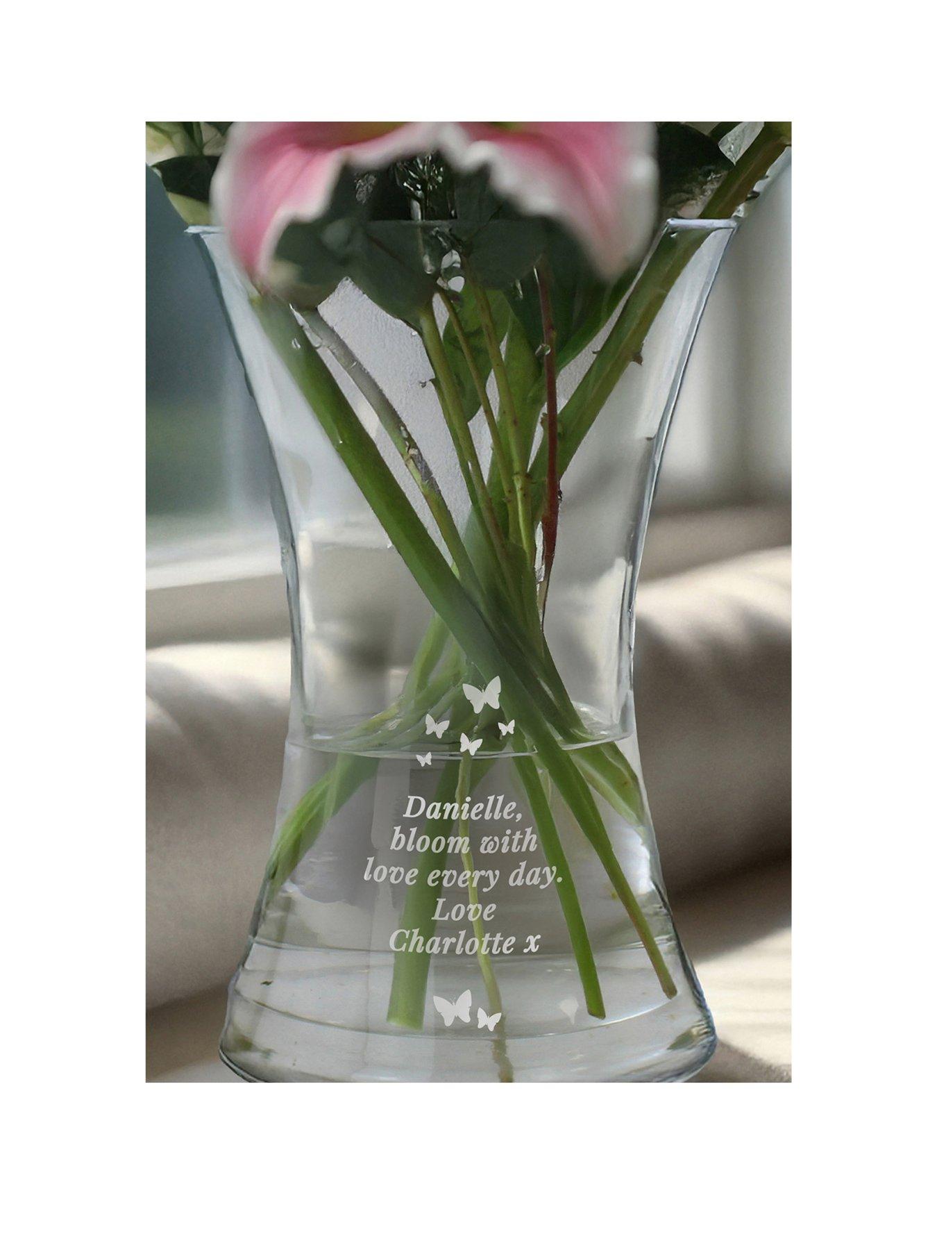  image of the-personalised-memento-company-personalised-butterfly-waisted-vase
