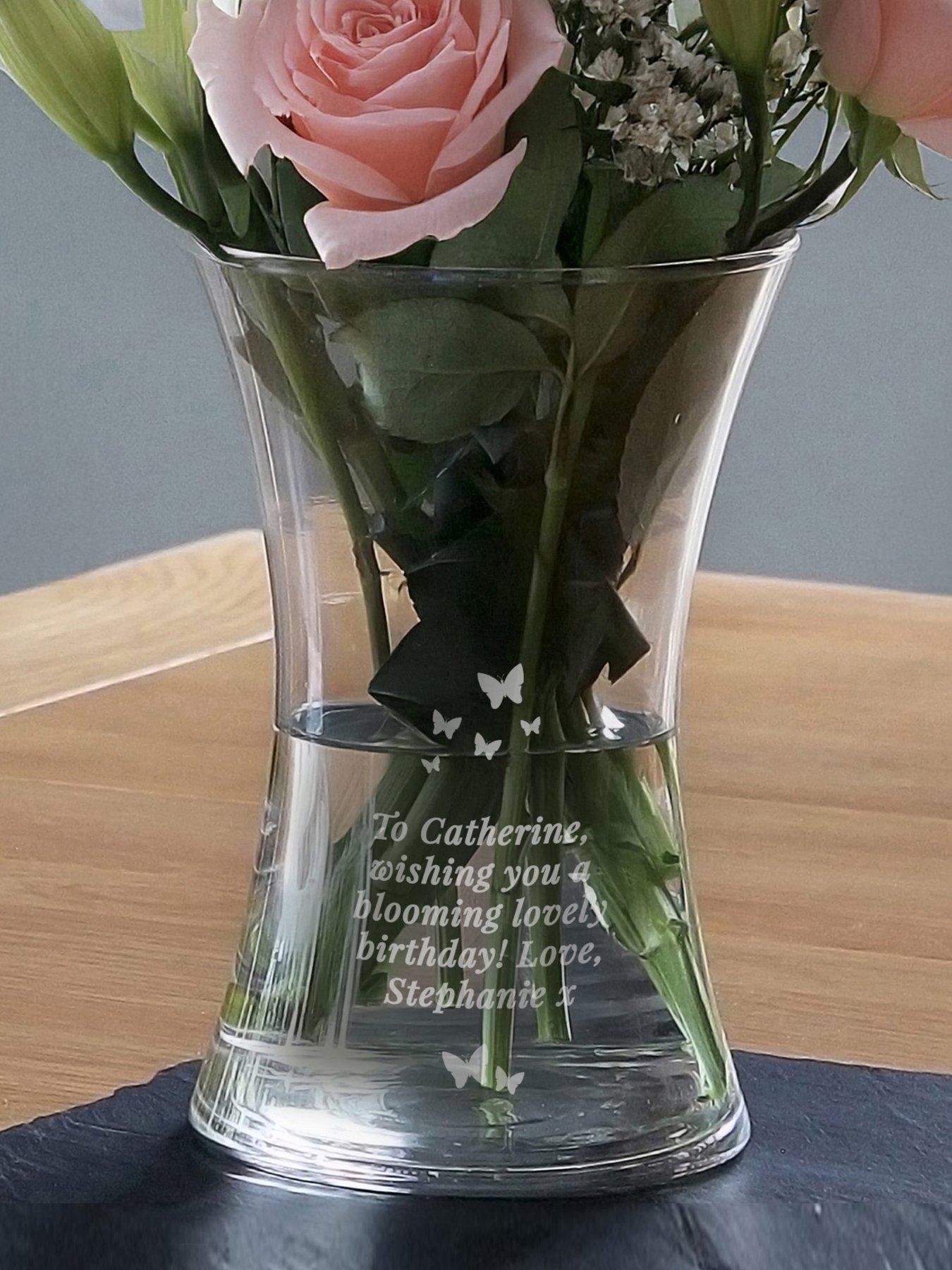  image of the-personalised-memento-company-personalised-butterfly-waisted-vase