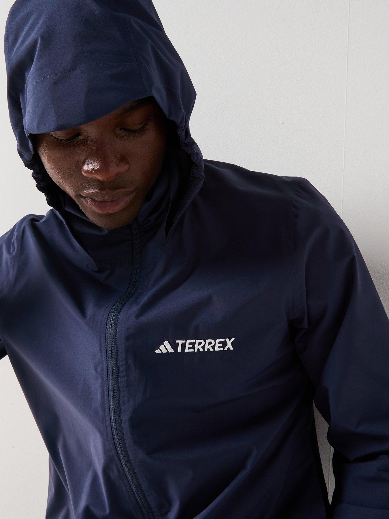 Image 4 of 6 of adidas Terrex Mens Outdoor Multi Essentials 2L Rain Jacket - Navy