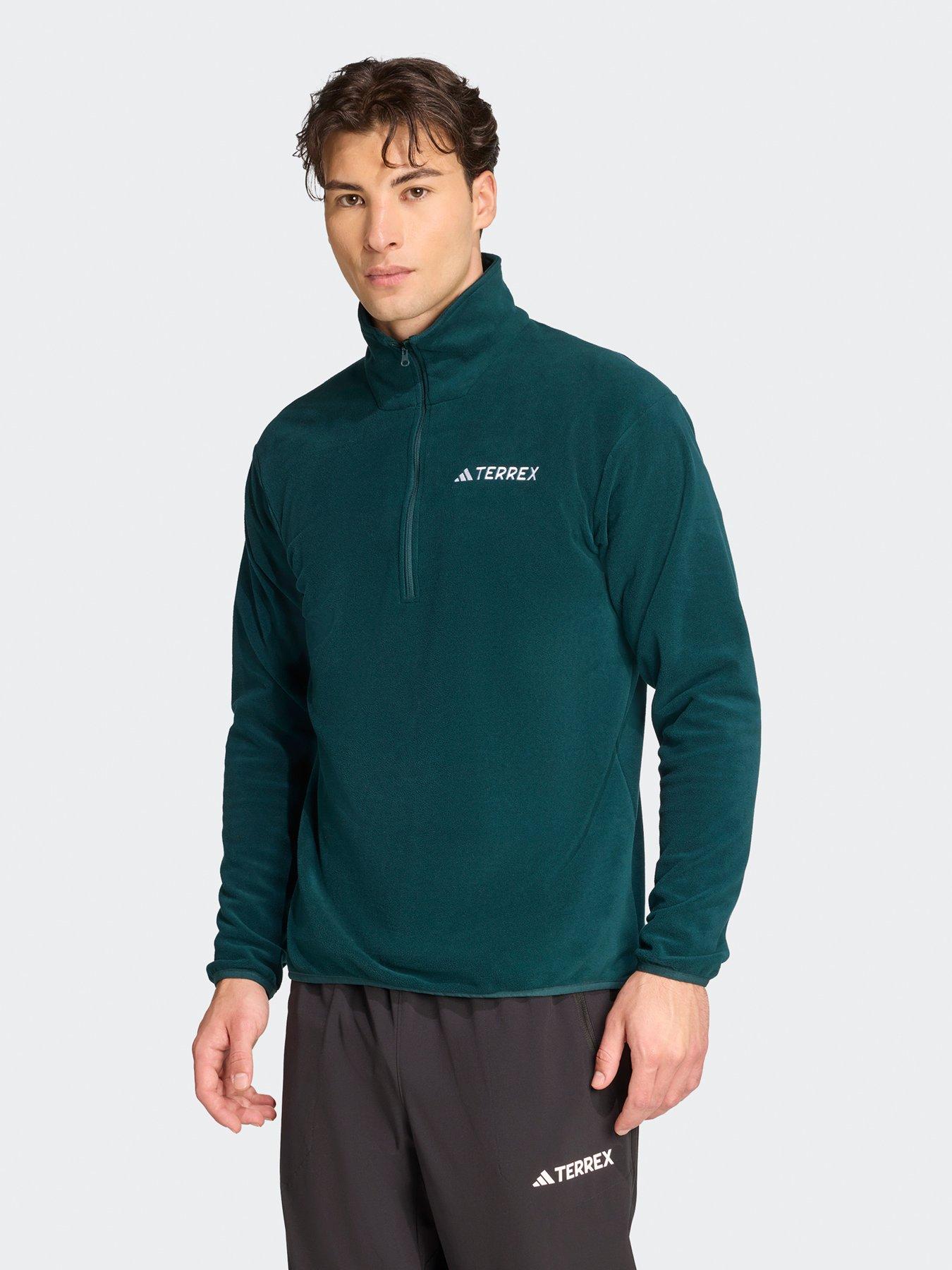 adidas Terrex Mens Outdoor Multi Essentials 1/2 Zip Fleece Jacket - Green