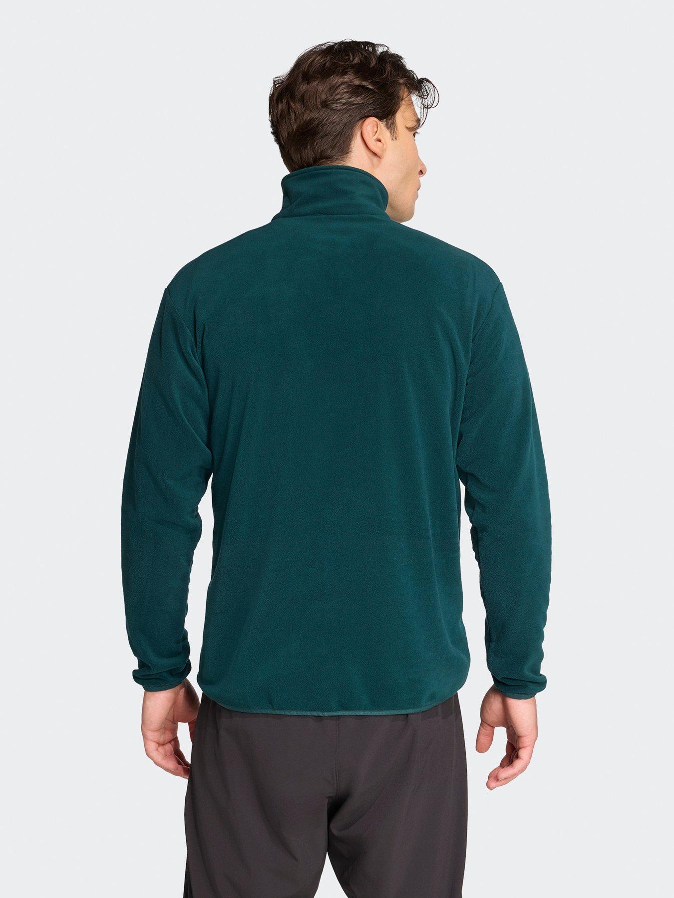  image of adidas-terrex-mens-outdoor-multi-essentials-12-zip-fleece-jacket-green
