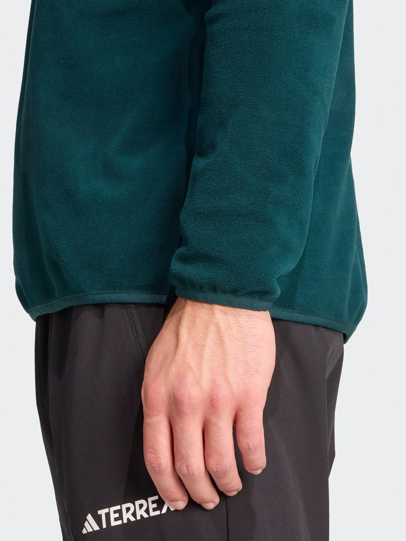 image of adidas-terrex-mens-outdoor-multi-essentials-12-zip-fleece-jacket-green
