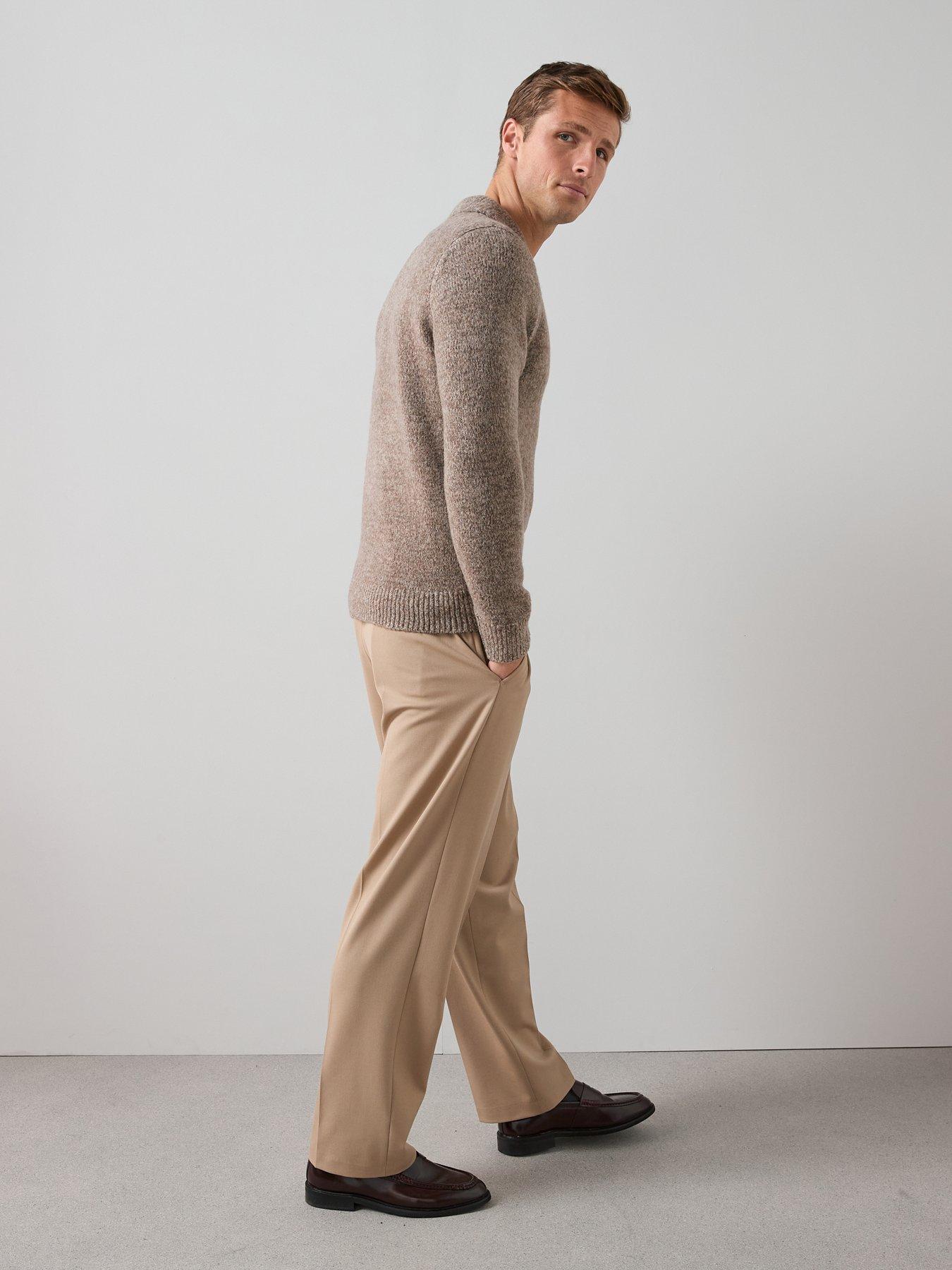  image of the-very-collection-pocket-front-quarter-zip-jumper-beige
