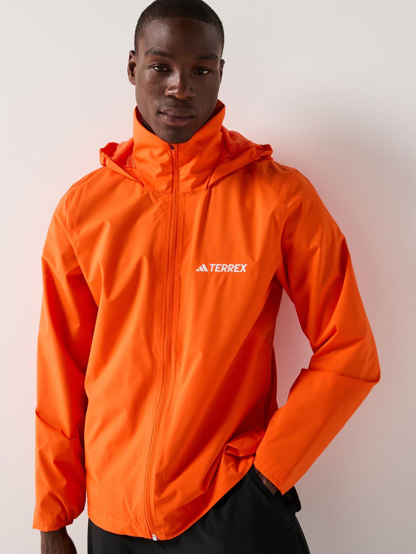  image of adidas-terrex-mens-outdoor-multi-essentials-2l-rain-jacket-orange