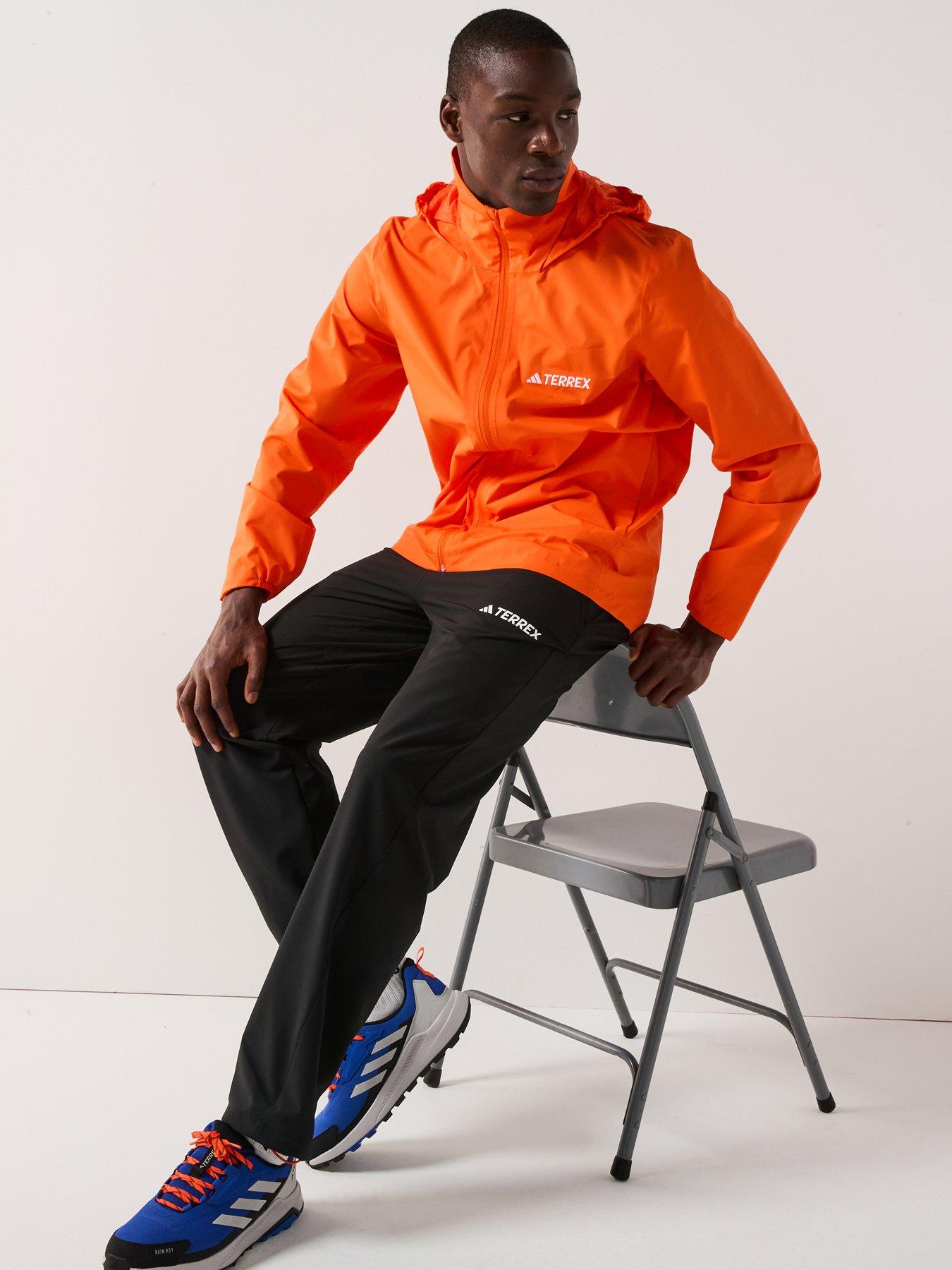  image of adidas-terrex-mens-outdoor-multi-essentials-2l-rain-jacket-orange
