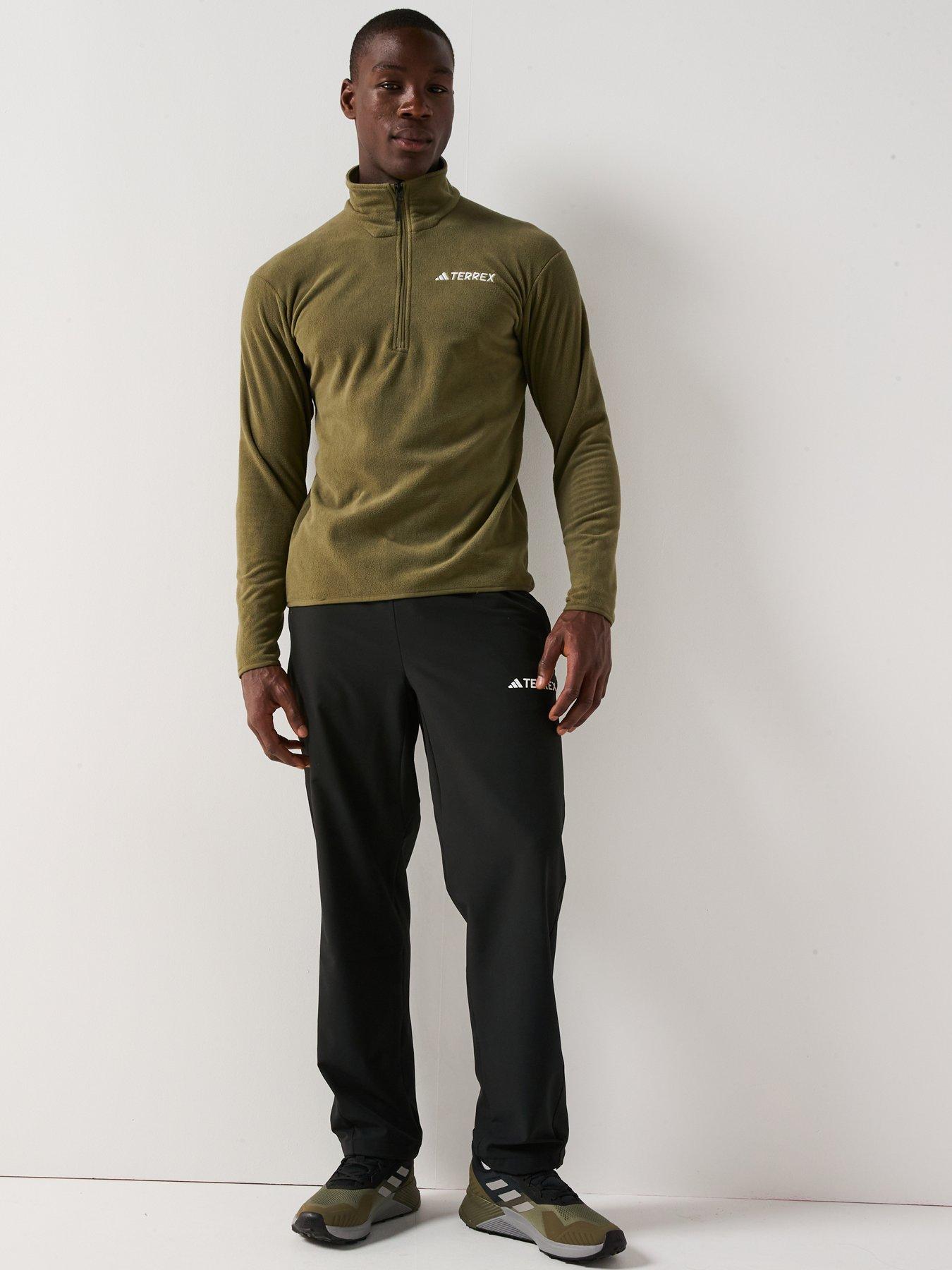 Image 3 of 5 of adidas Terrex Mens Outdoor Multi Essentials 1/2 Zip Fleece Jacket - Green