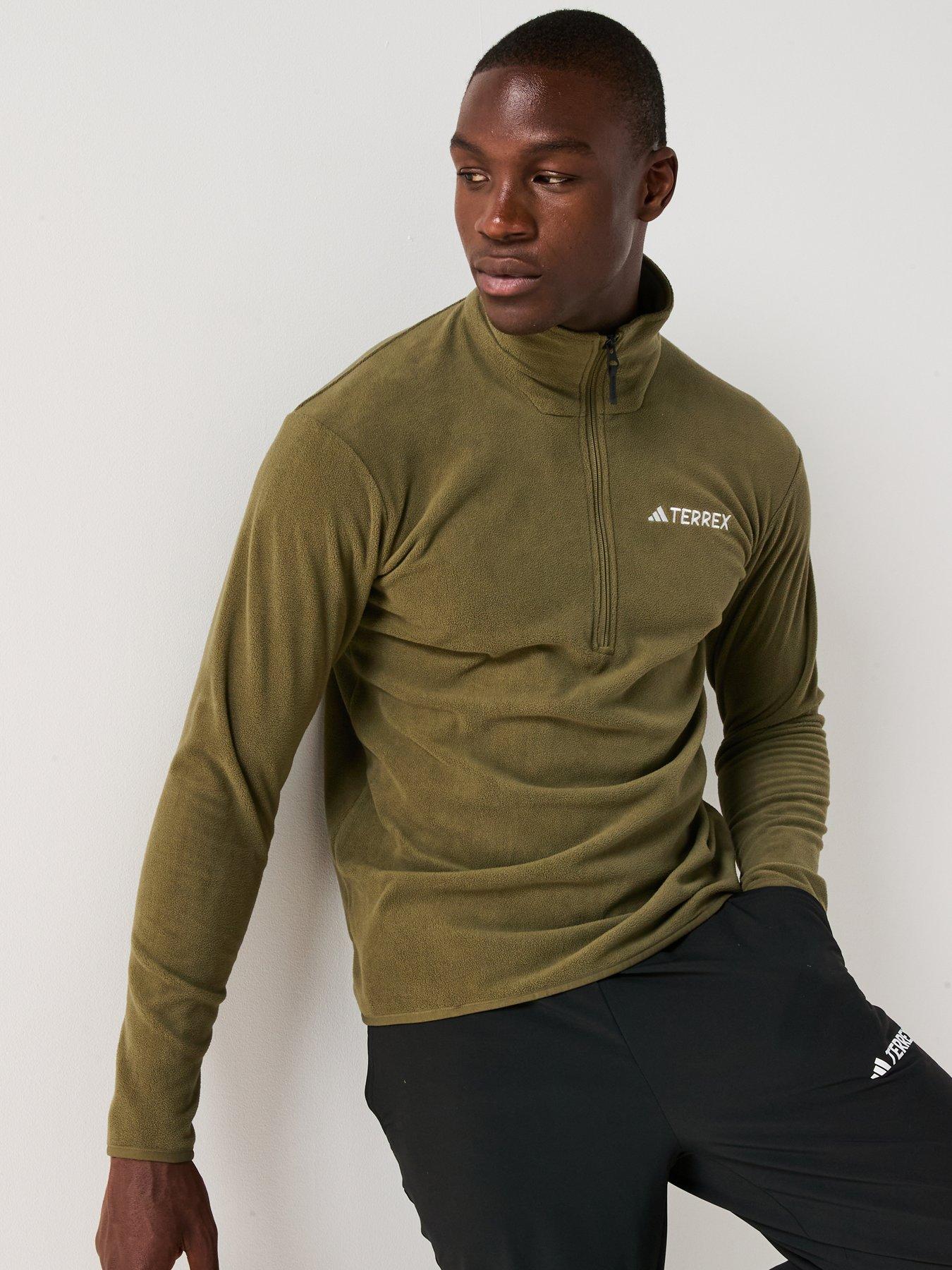 Image 5 of 5 of adidas Terrex Mens Outdoor Multi Essentials 1/2 Zip Fleece Jacket - Green