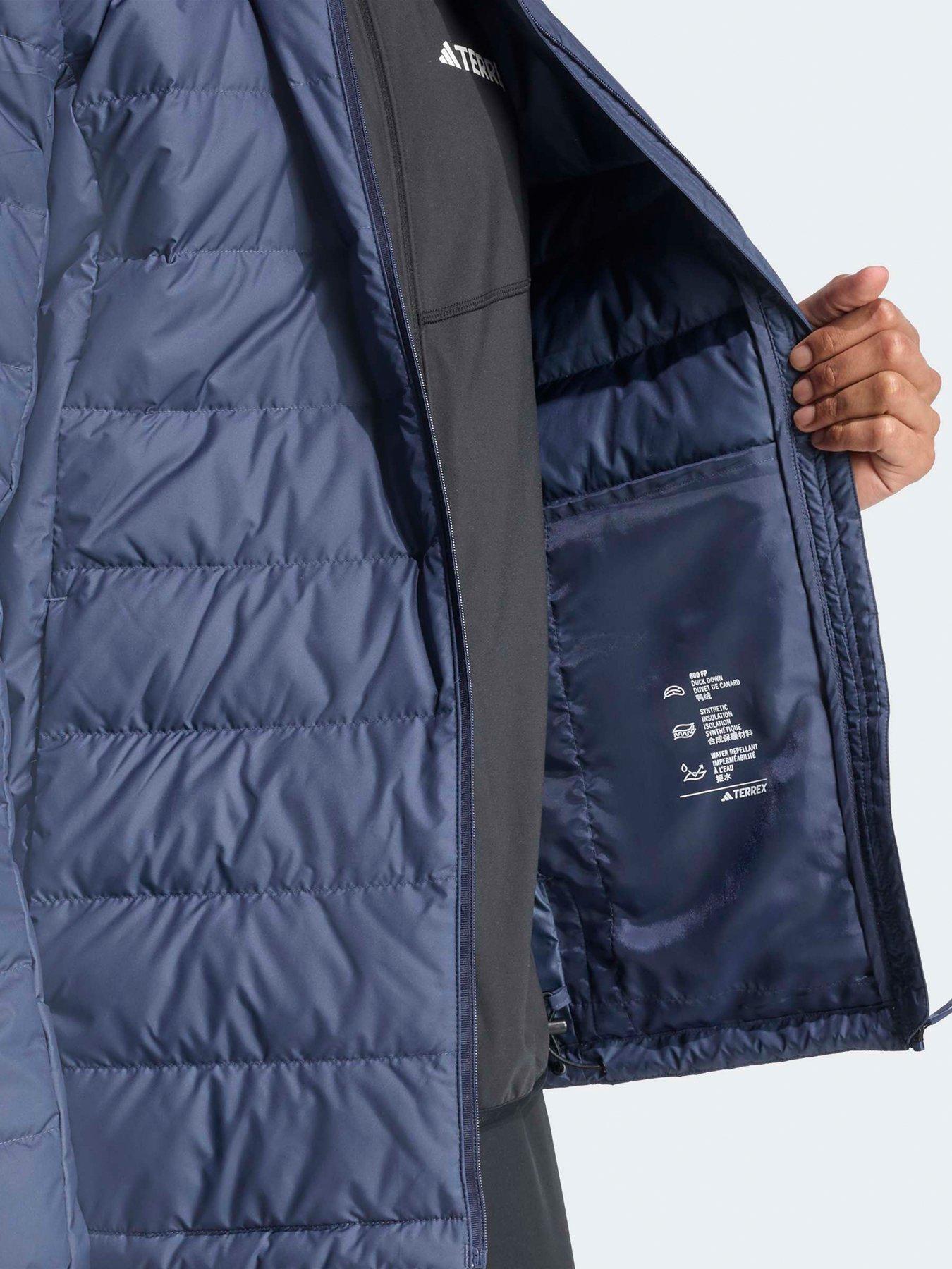  image of adidas-terrex-mens-mt-down-hooded-jacket-navy