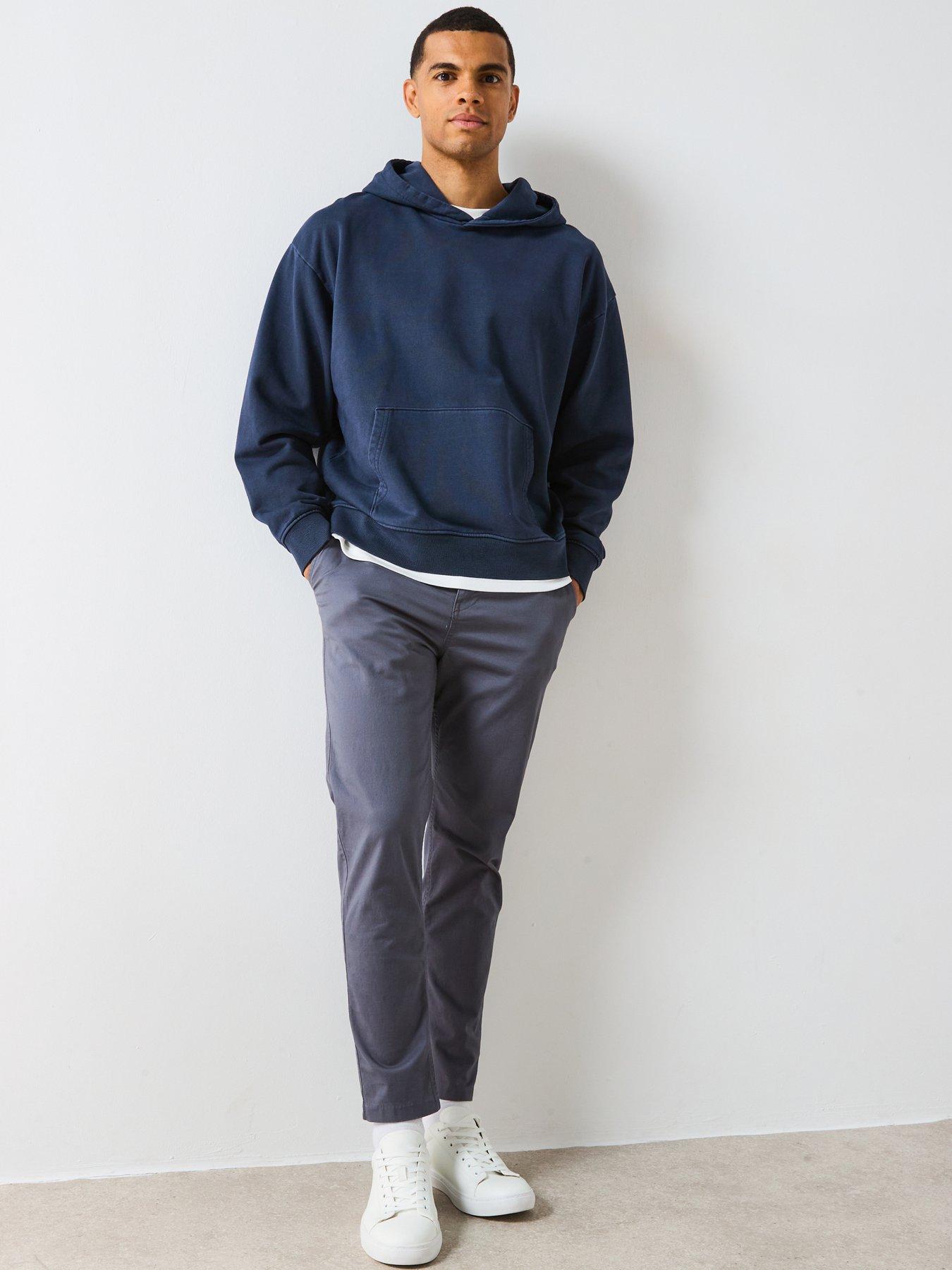 Image 3 of 6 of Very Man Drop Shoulder Oversized Hoody - Blue