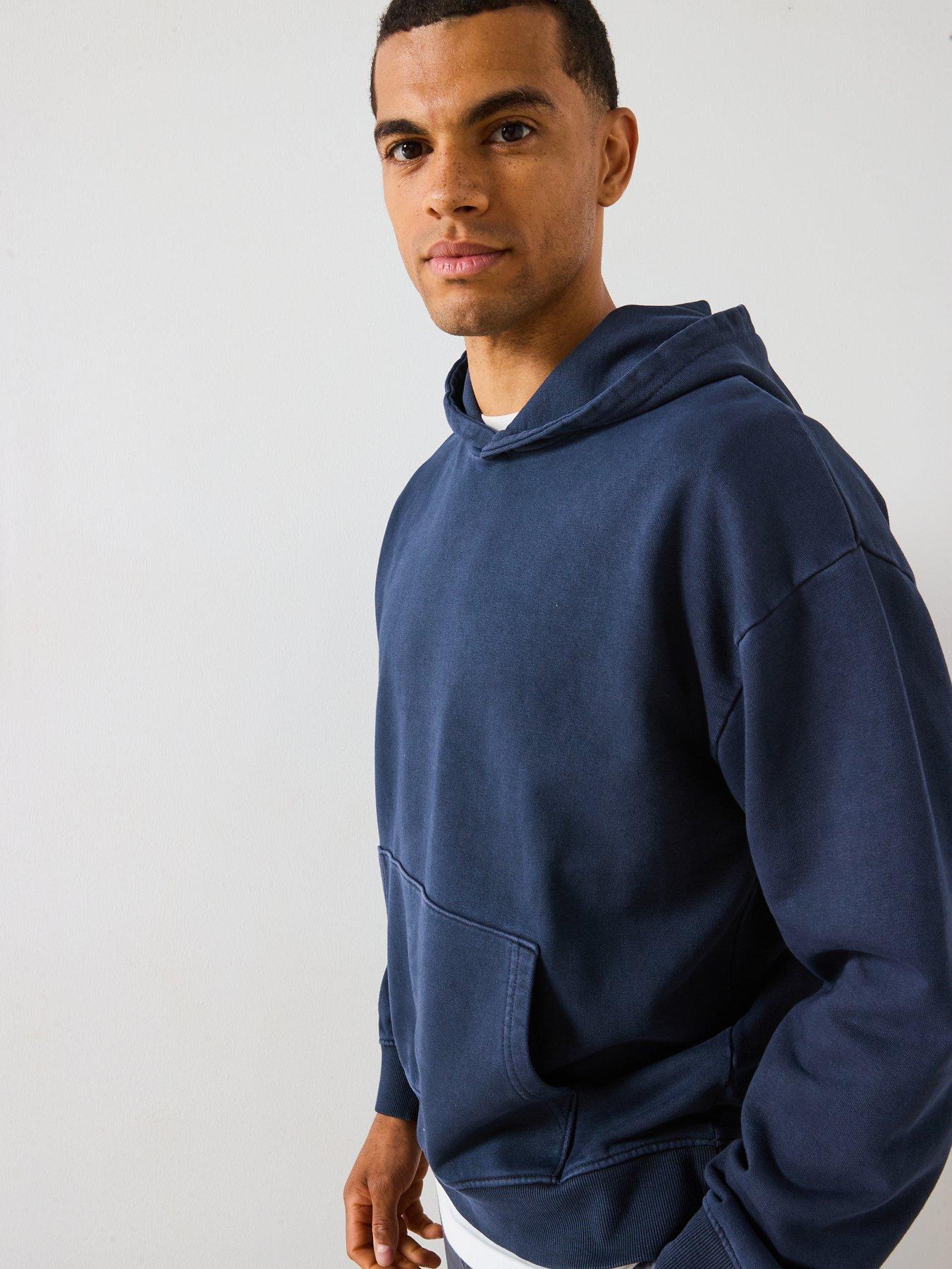 Image 4 of 6 of Very Man Drop Shoulder Oversized Hoody - Blue