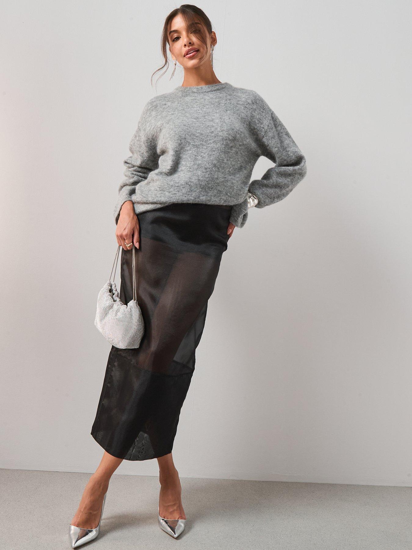 Image 5 of 6 of The Very Collection Mohair Wool Blend Crew Neck Jumper - Grey