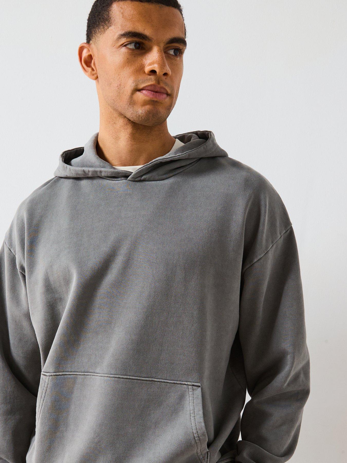 Image 4 of 6 of Very Man Oversized Washed Hoodie - Beige