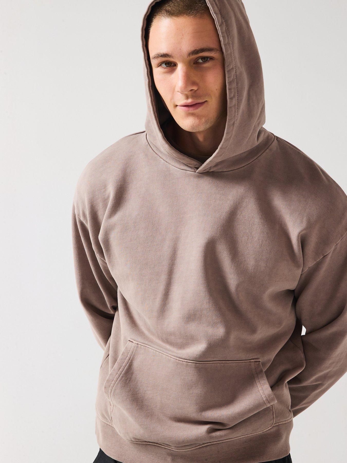 Image 4 of 6 of Very Man Drop Shoulder Oversized Hoody - Beige