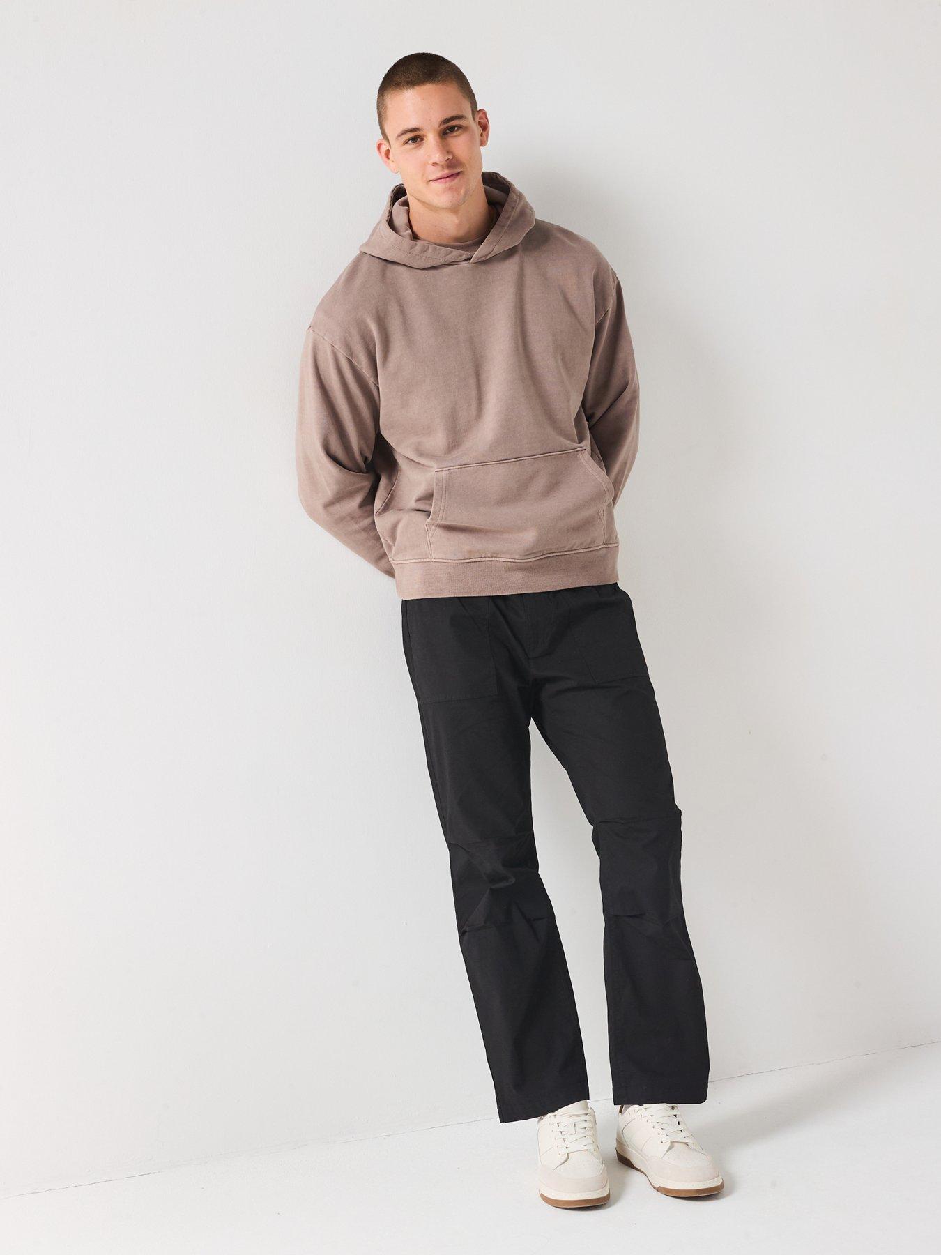 Image 5 of 6 of Very Man Drop Shoulder Oversized Hoody - Beige