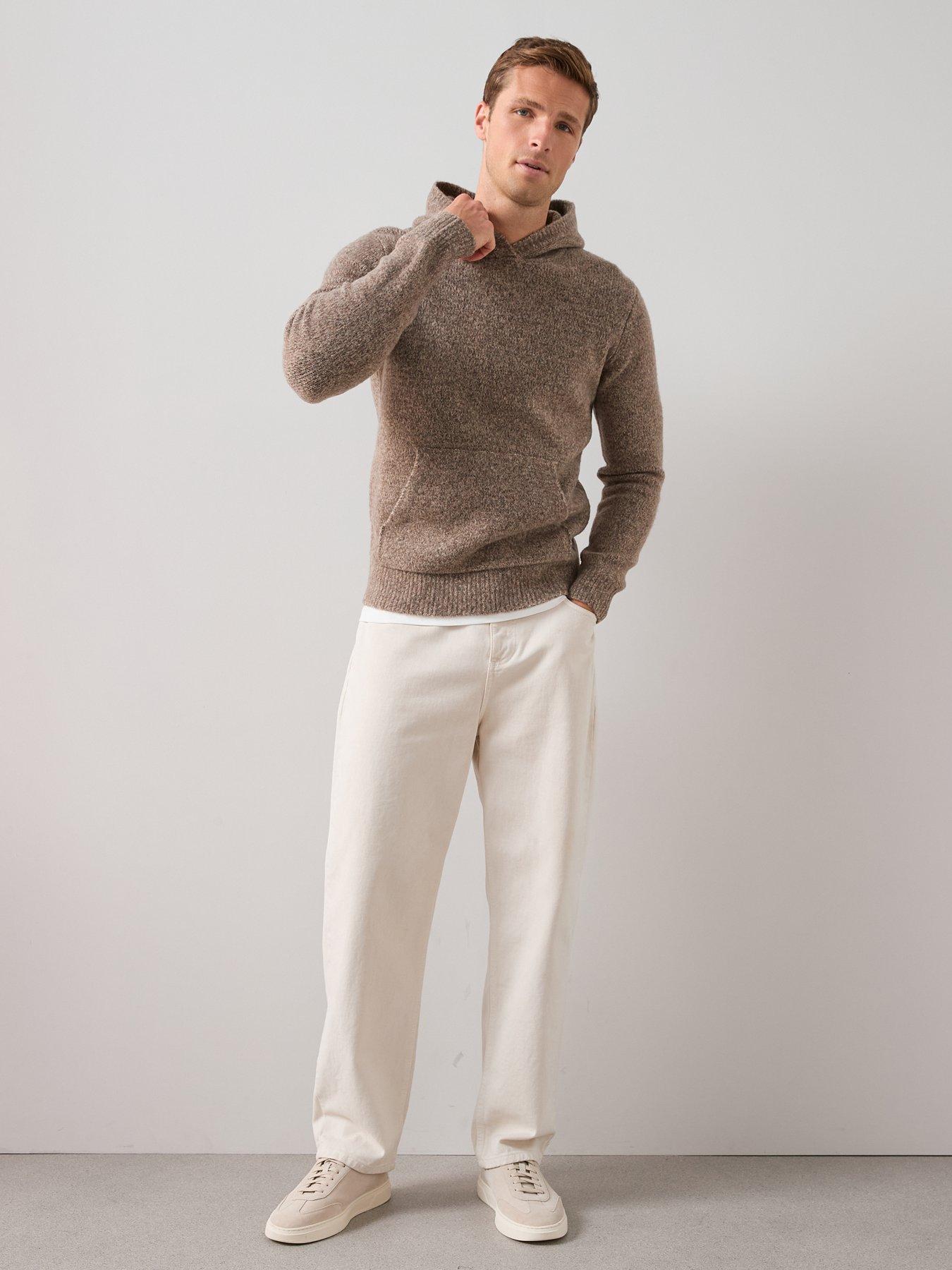  image of the-very-collection-hooded-knitted-jumper-beige