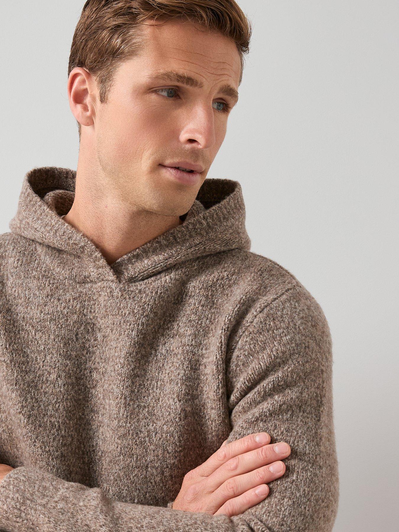  image of the-very-collection-hooded-knitted-jumper-beige