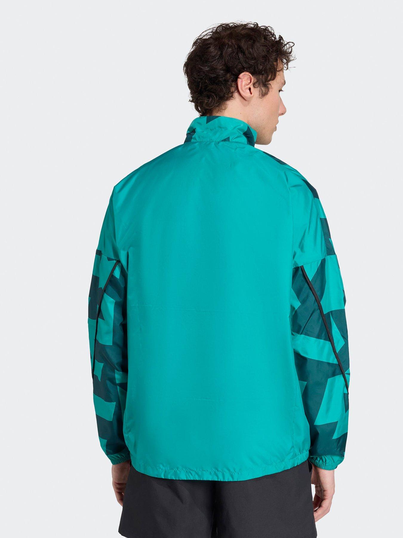 Image 2 of 5 of adidas Terrex Mens Outdoor Mult Printed Wind Jacket - Green