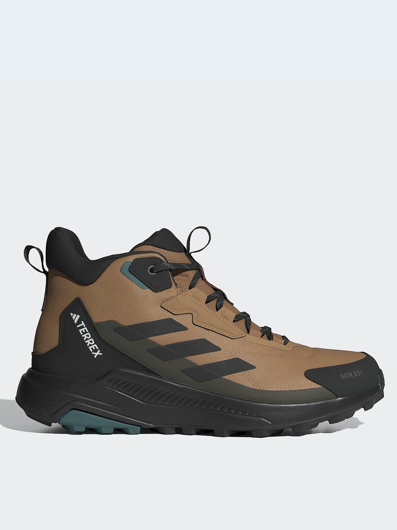  image of adidas-terrex-mens-anylander-mid-rainrdy-hiking-shoes-brown