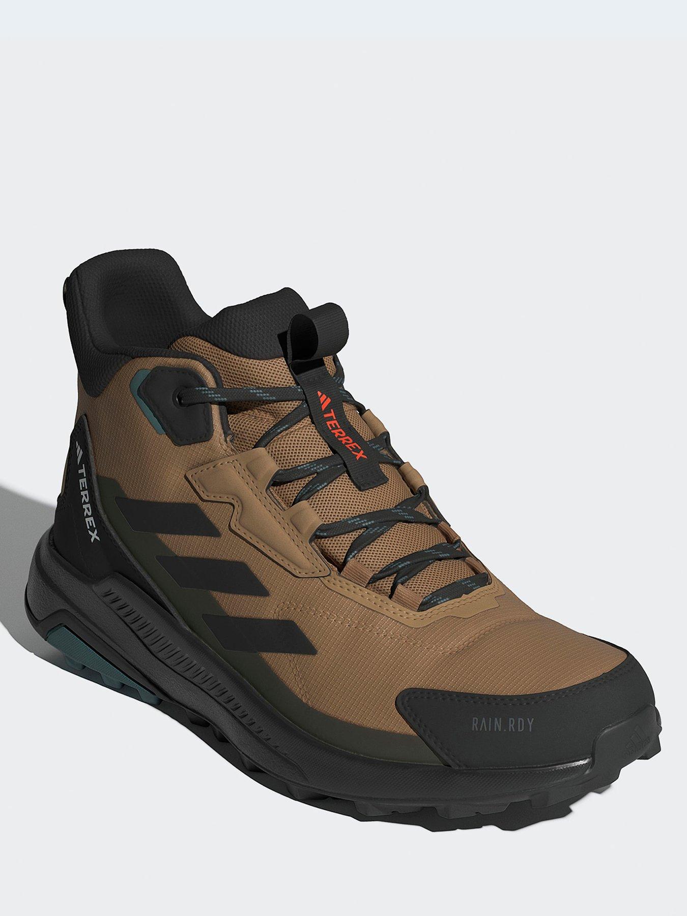  image of adidas-terrex-mens-anylander-mid-rainrdy-hiking-shoes-brown