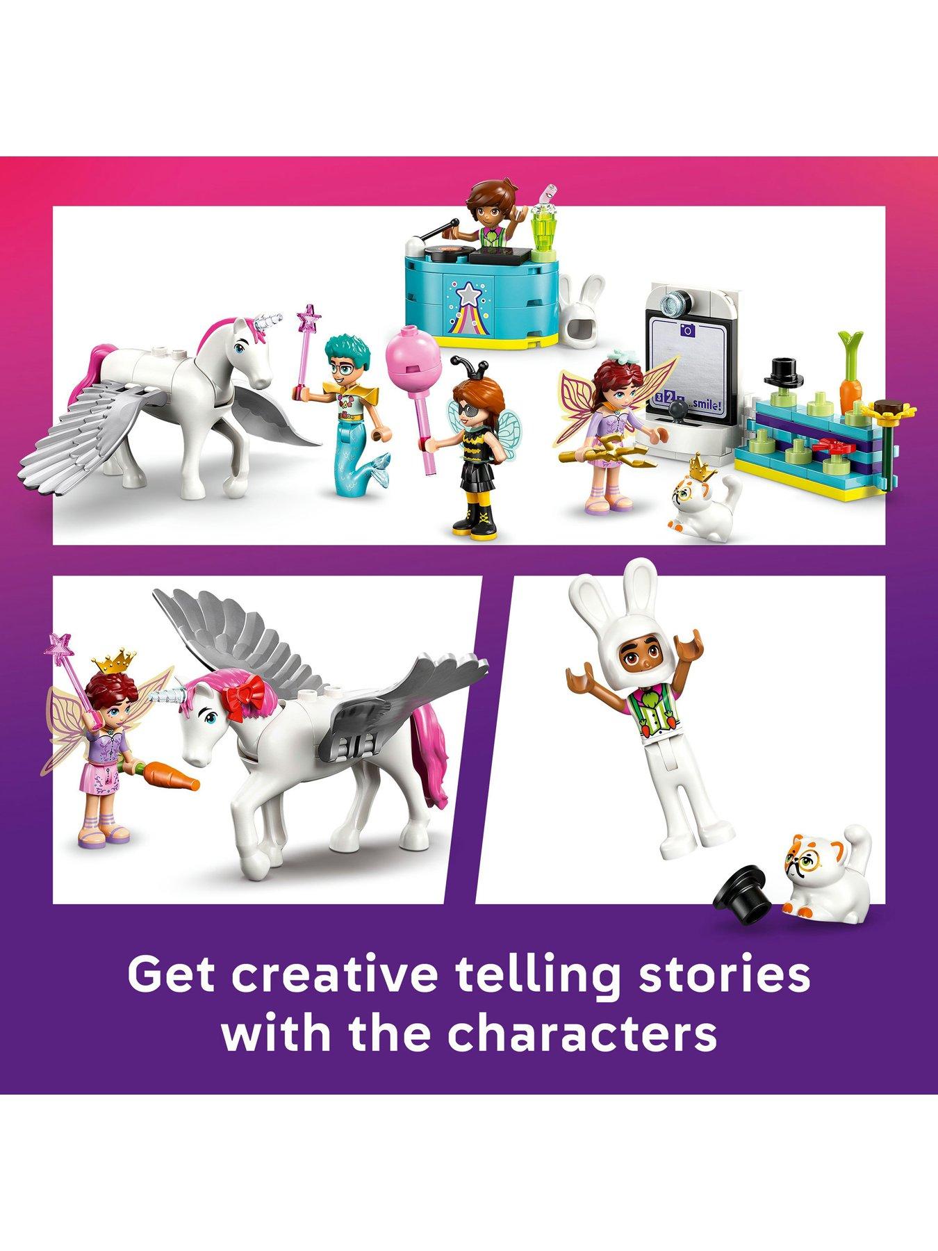  image of lego-friends-costume-party-with-unicorn-amp-fairy-pretend-play-building-kit-42661