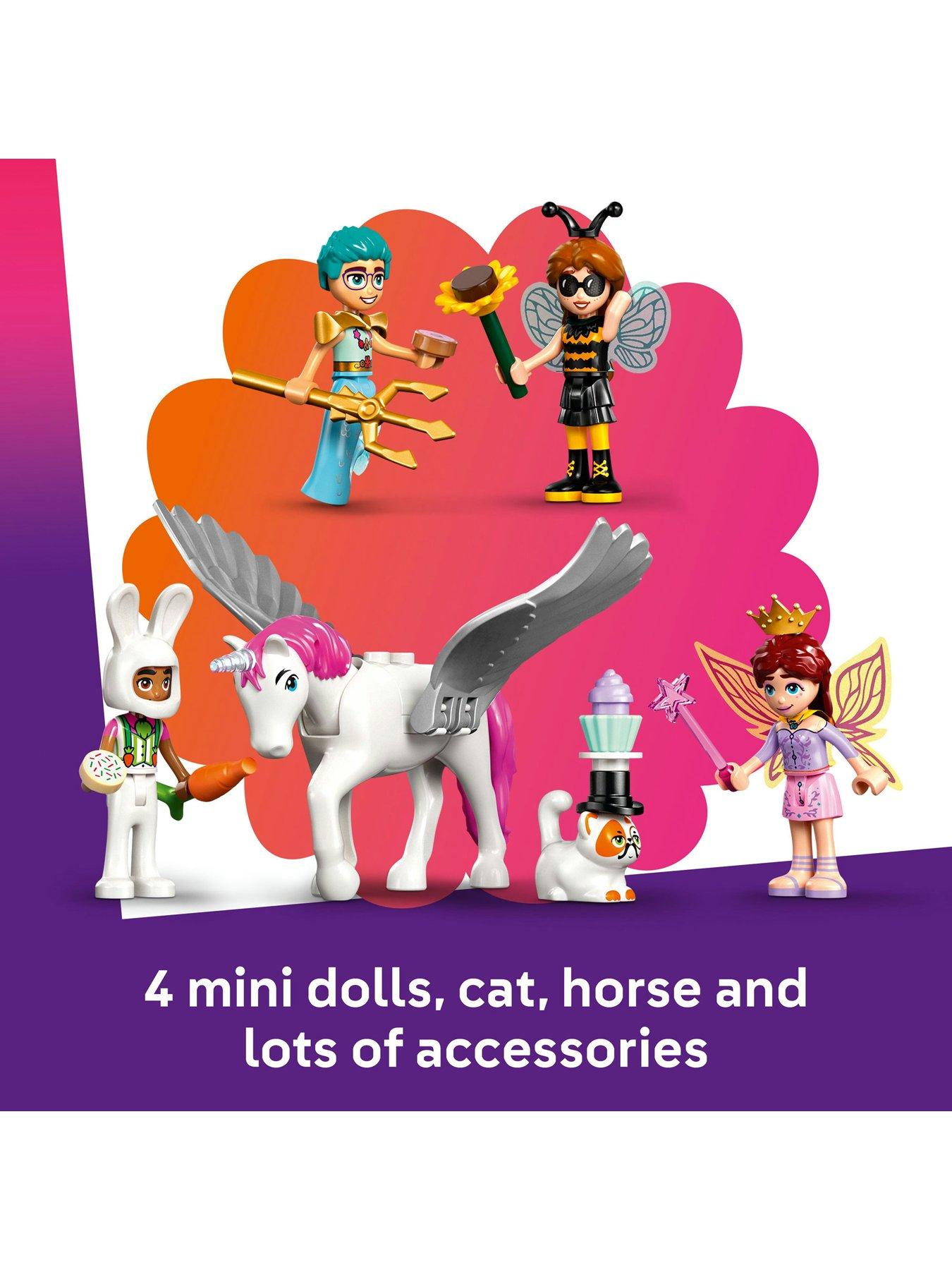  image of lego-friends-costume-party-with-unicorn-amp-fairy-pretend-play-building-kit-42661