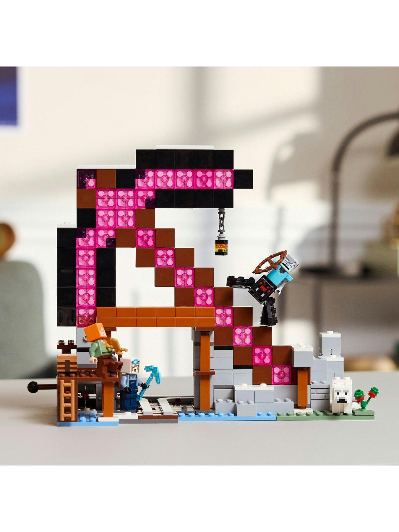  image of lego-minecraft-the-pickaxe-mine-gamer-room-decor-and-axe-toy-21277