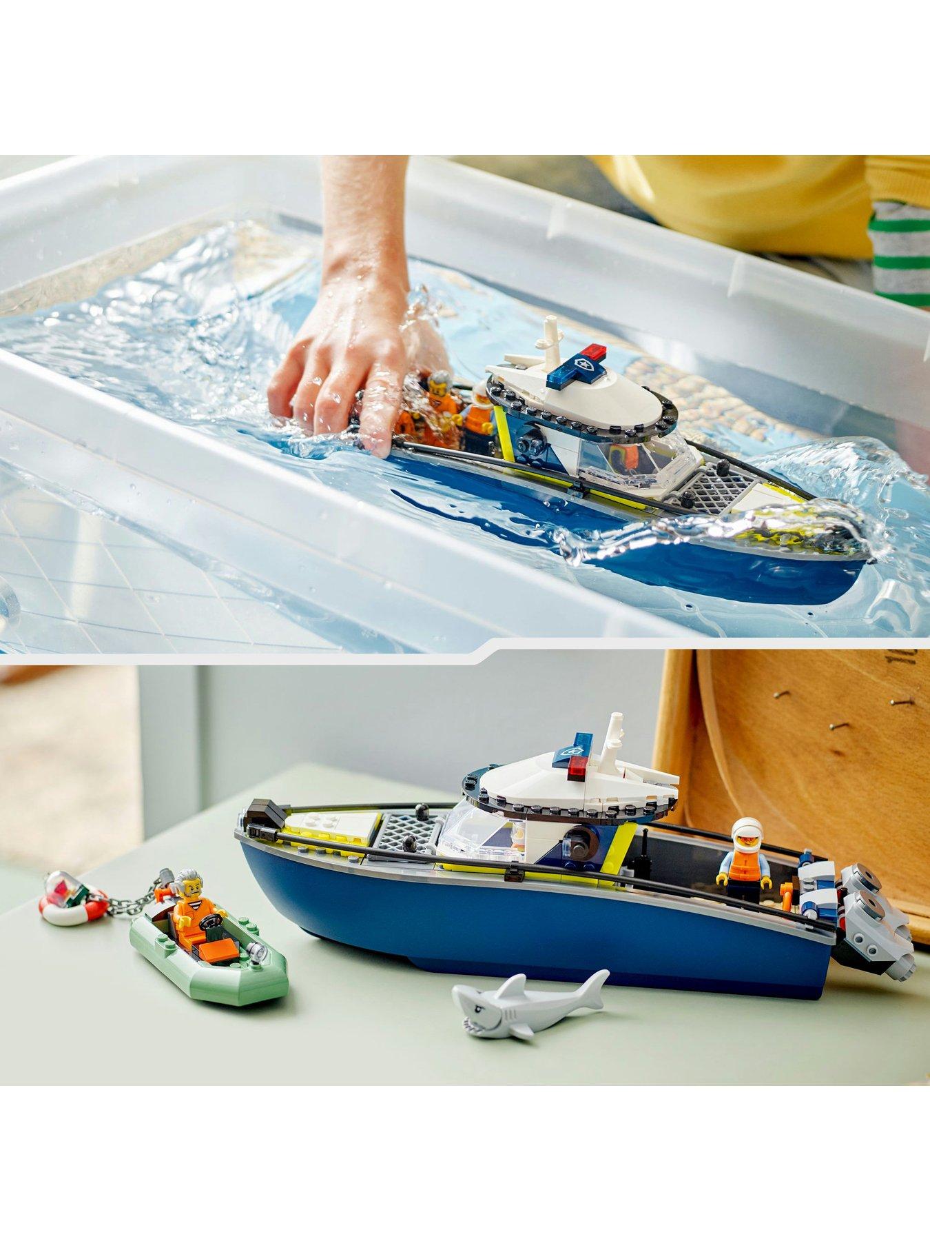  image of lego-city-police-boat-chase-toy-with-a-speedboat-60456