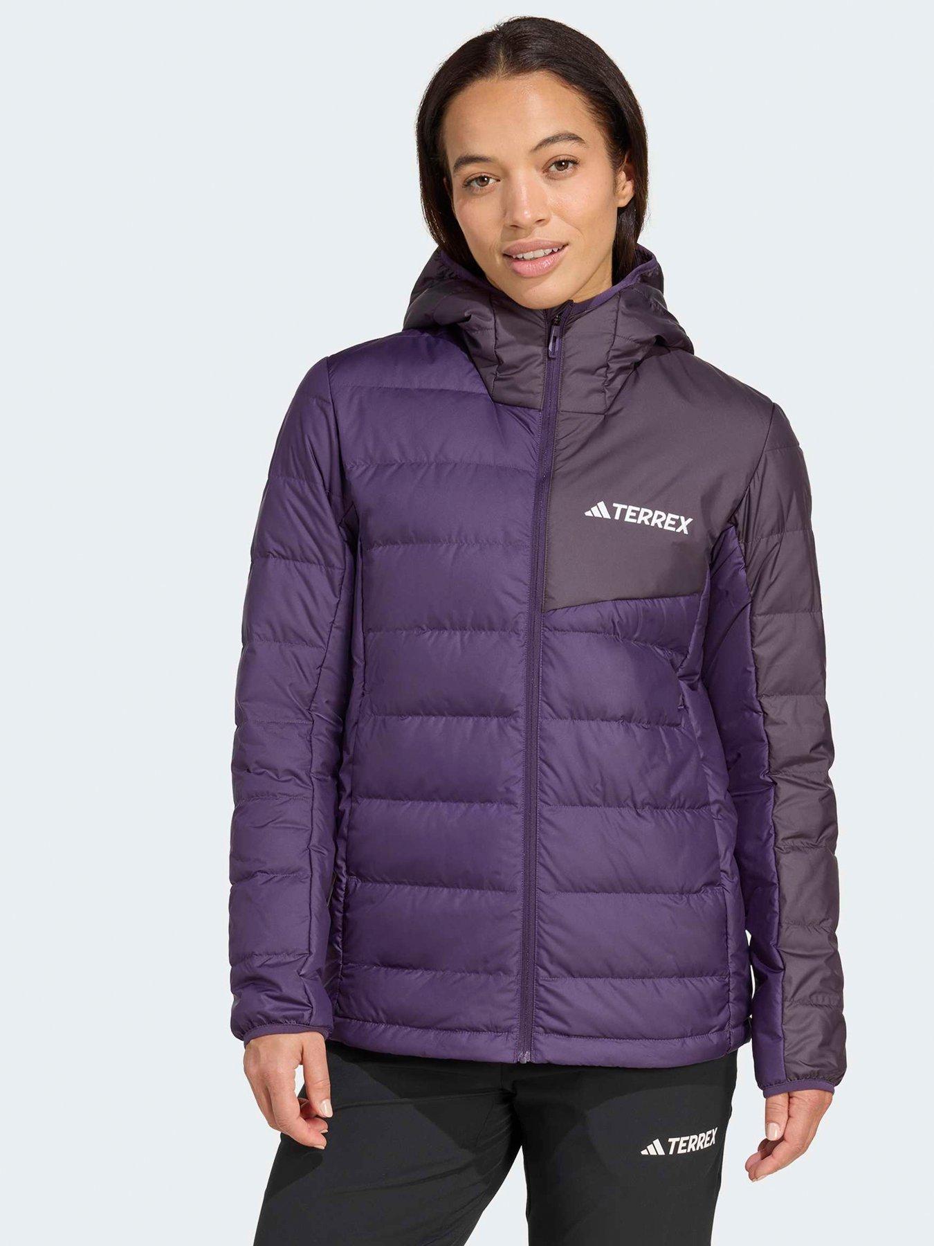  image of adidas-terrex-womens-mt-down-hooded-jacket-purple