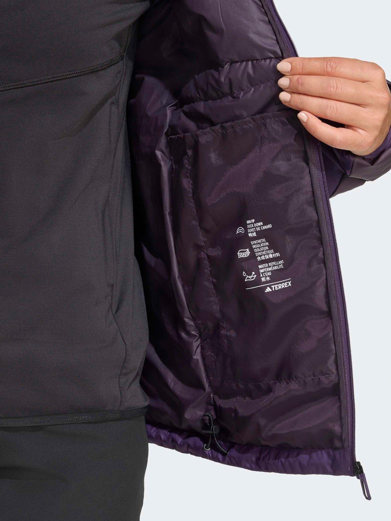  image of adidas-terrex-womens-mt-down-hooded-jacket-purple