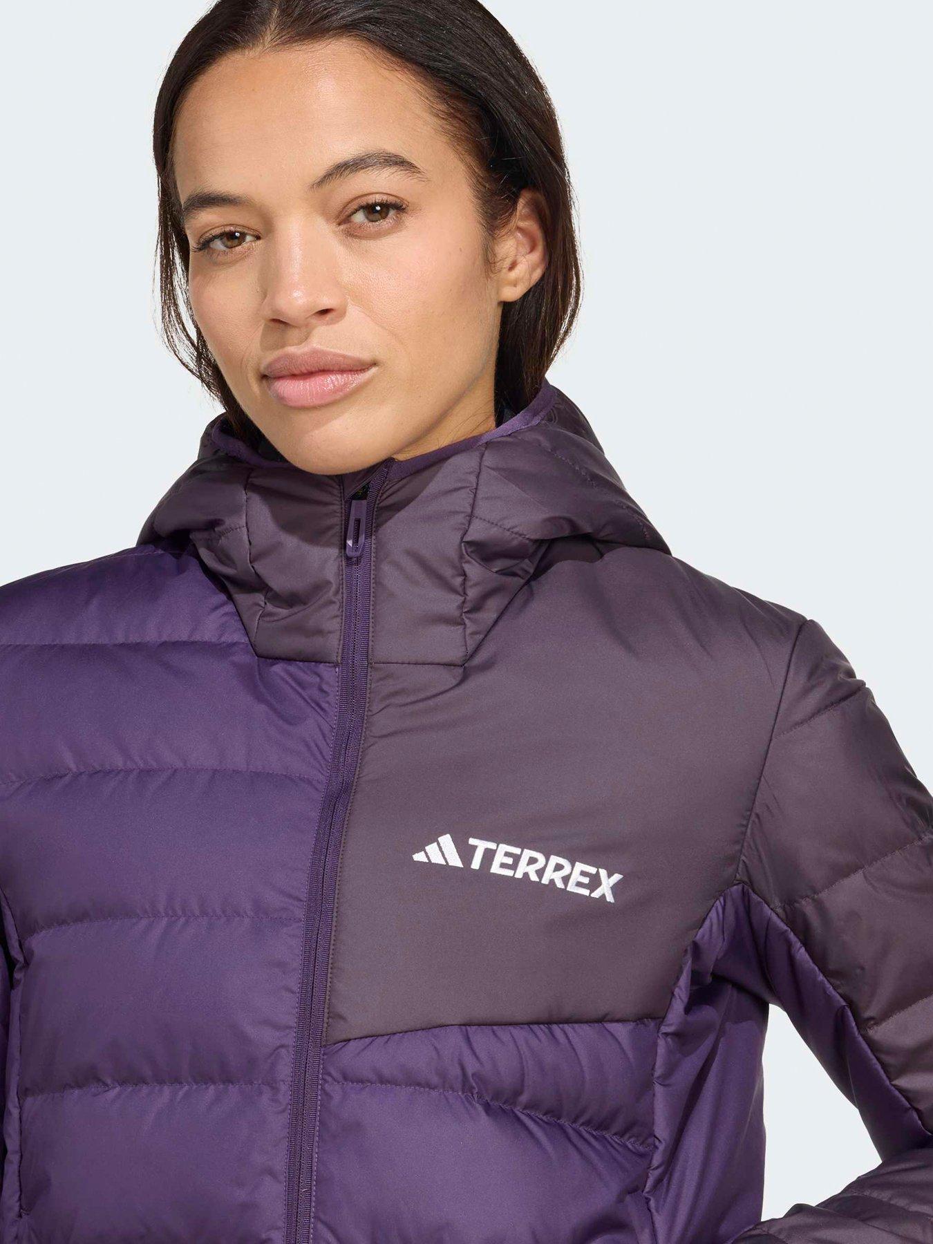  image of adidas-terrex-womens-mt-down-hooded-jacket-purple