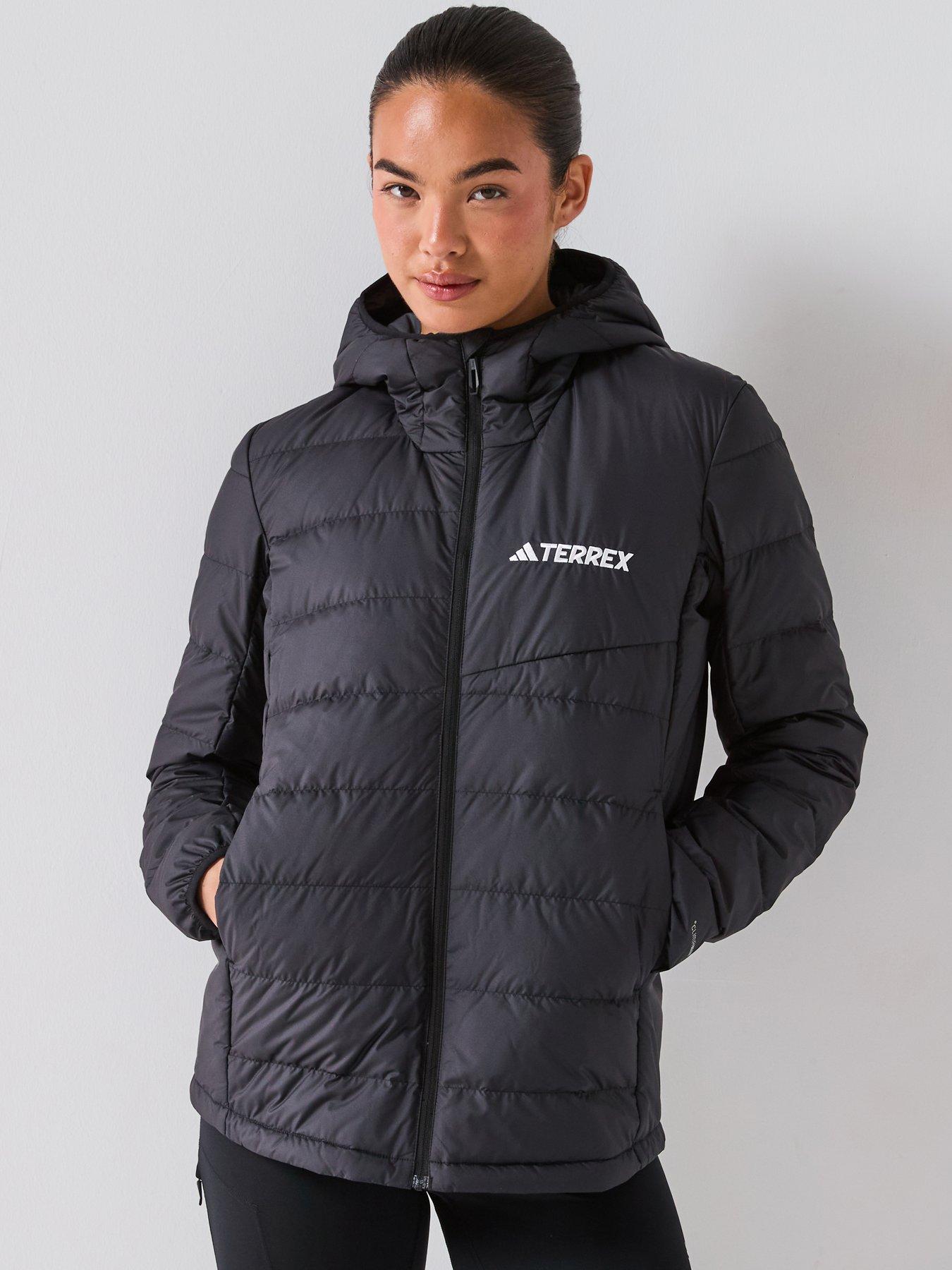  image of adidas-terrex-womens-mt-down-hooded-jacket-black