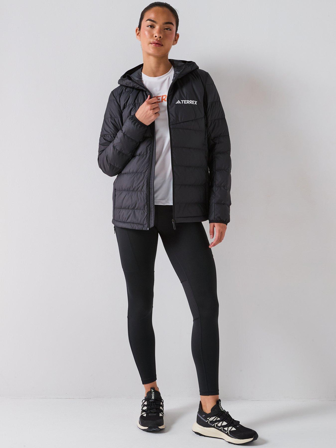  image of adidas-terrex-womens-mt-down-hooded-jacket-black