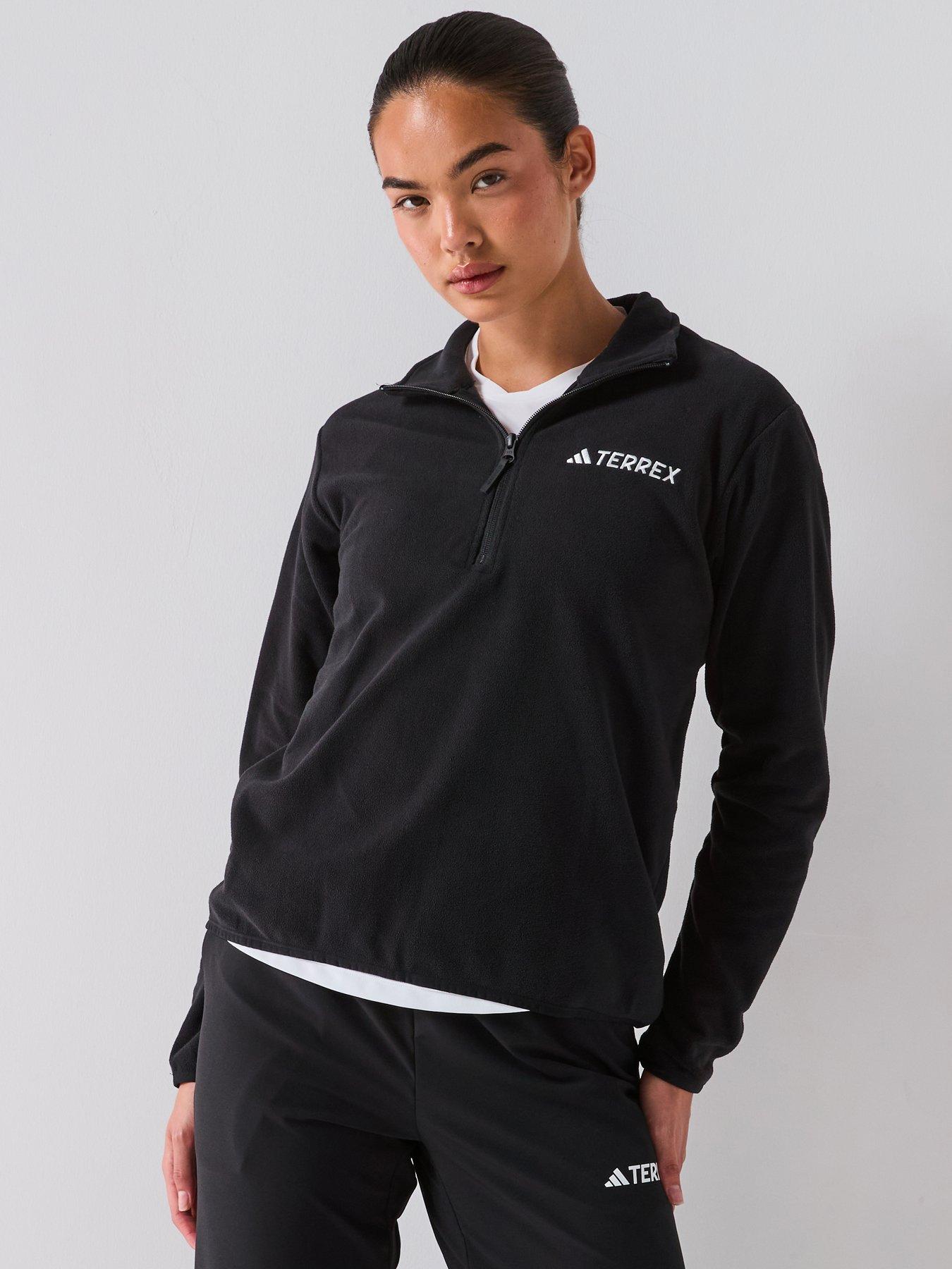 adidas Terrex Womens Outdoor Multi Essentials 1/2 Zip Fleece Jacket - Black