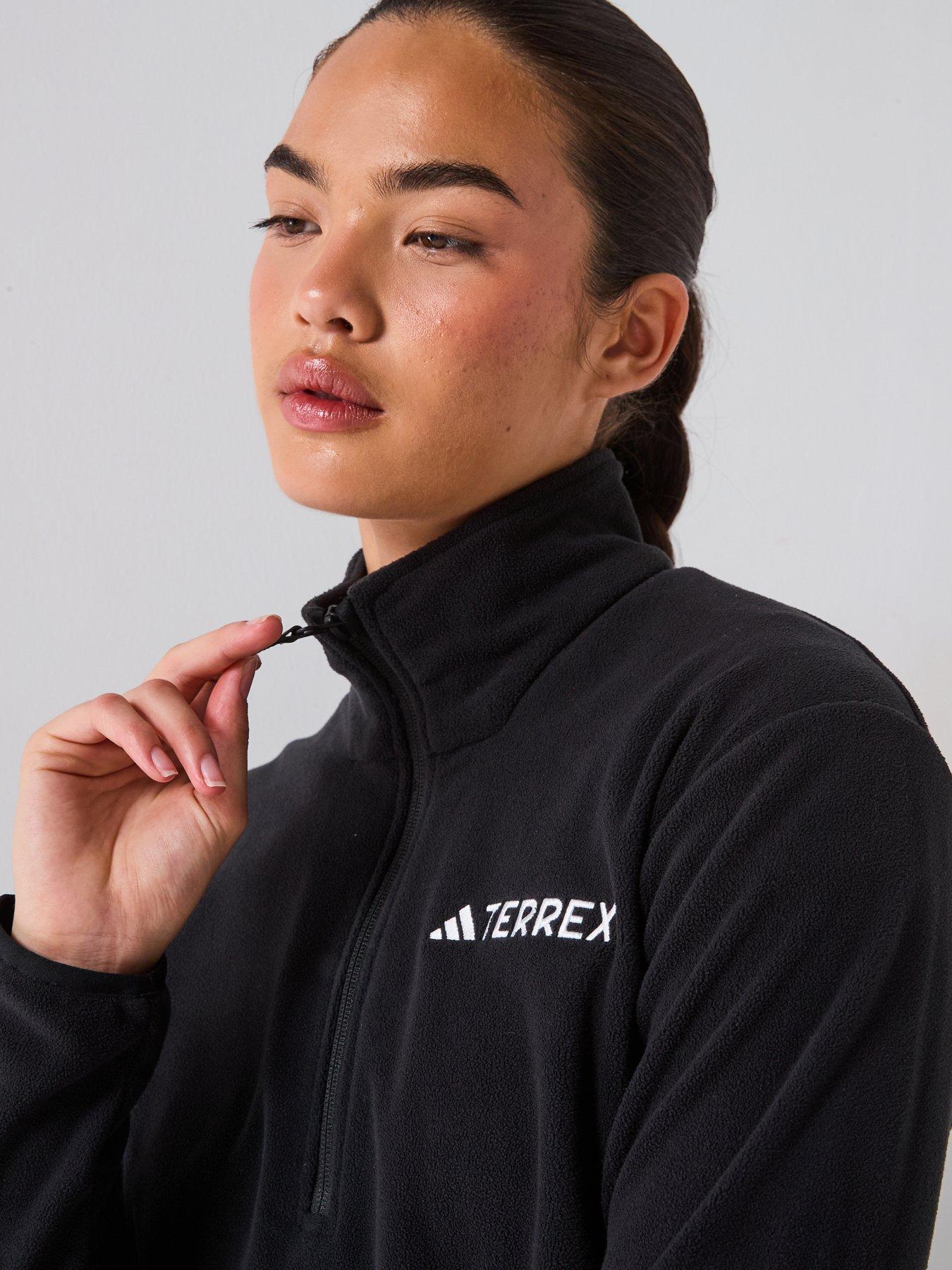 Image 6 of 6 of adidas Terrex Womens Outdoor Multi Essentials 1/2 Zip Fleece Jacket - Black