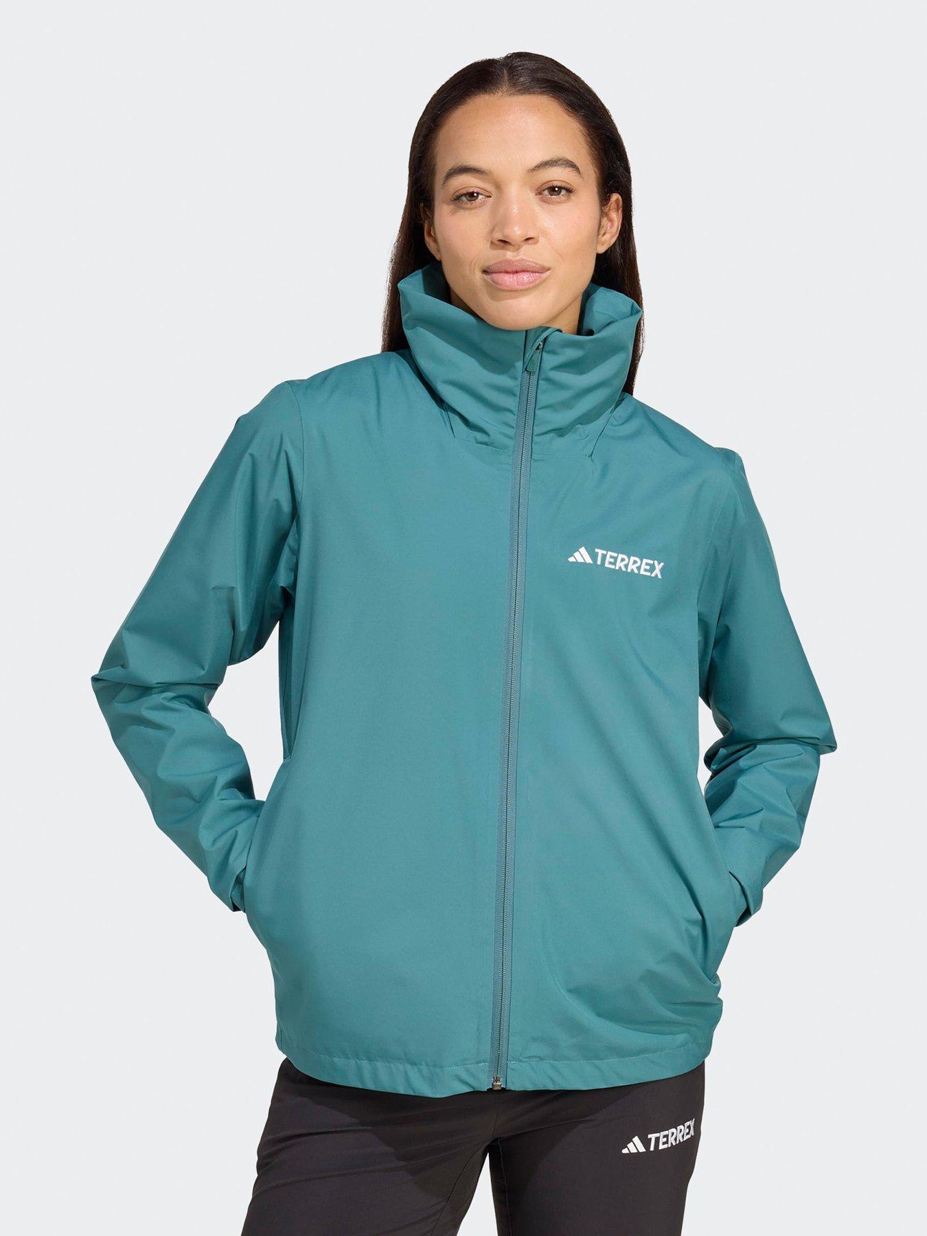 adidas Terrex Womens Outdoor Multi Essentials 2L Rain Jacket - Blue